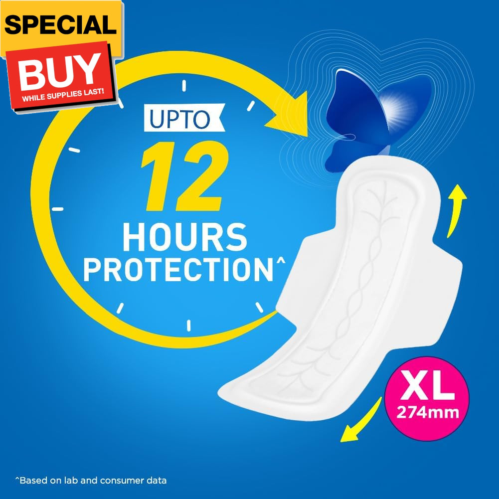 Secure Extra Large Cottony Soft Cover Sanitary Pads for Women with Wings, 40 Pad