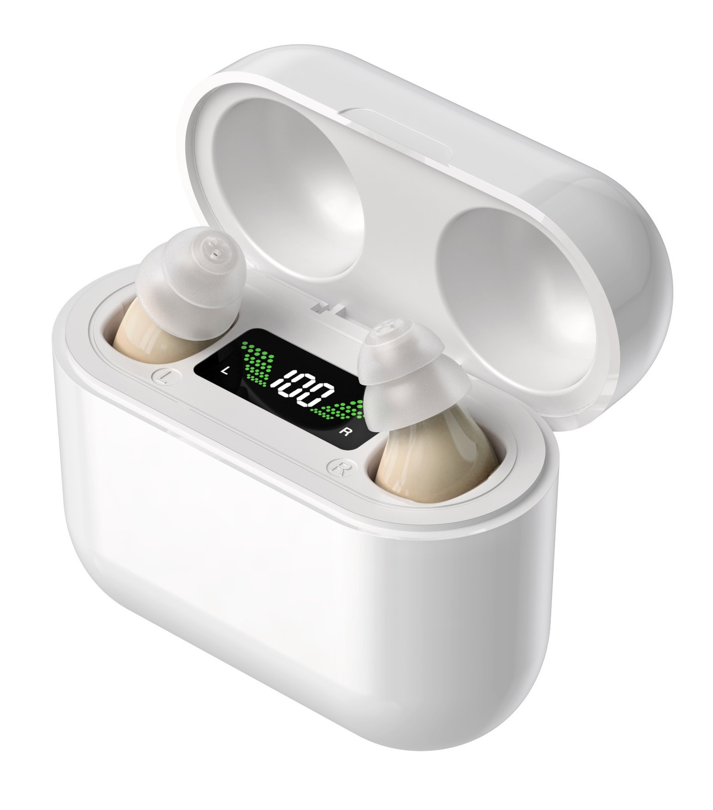 1 Pair Rechargeable CIC Noise Reduction Hearing Aids For Seniors & Adults