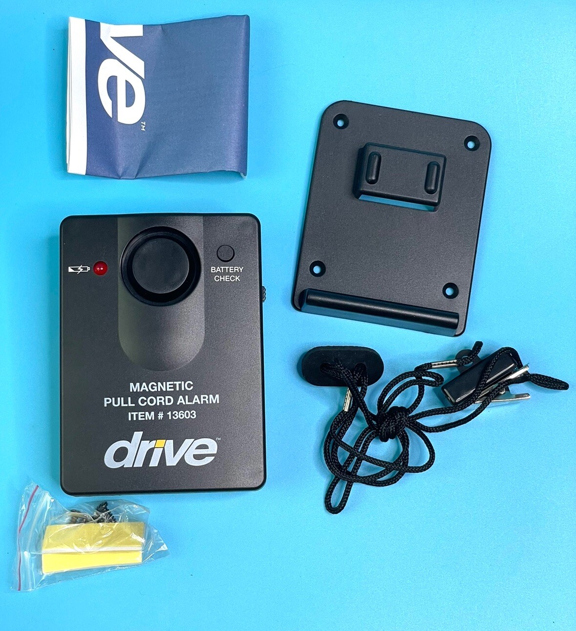 Drive Medical Alarm for Bed & Wheelchair Patients Magnetic Pull Cord #13603