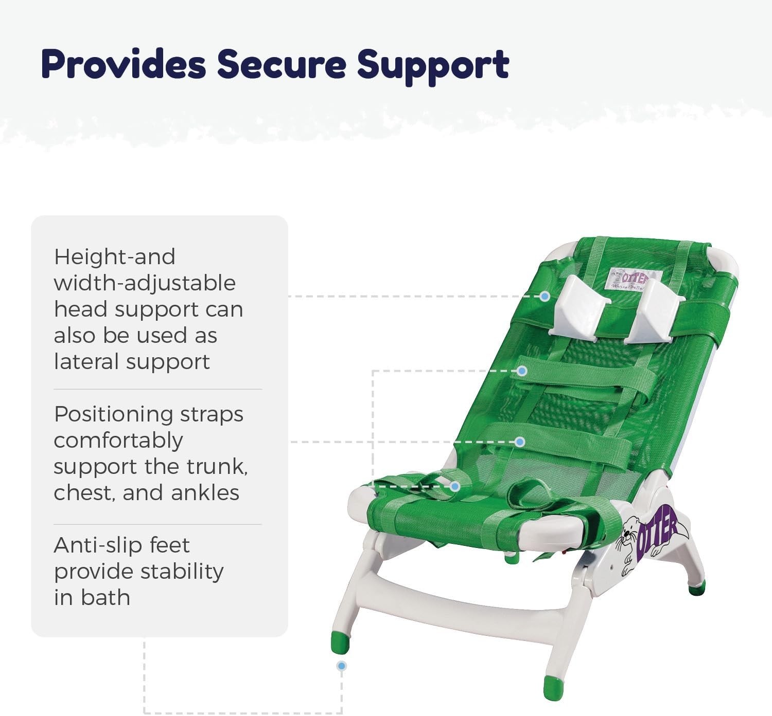 Drive Medical Otter Pediatric Bathing System Seahorse Green