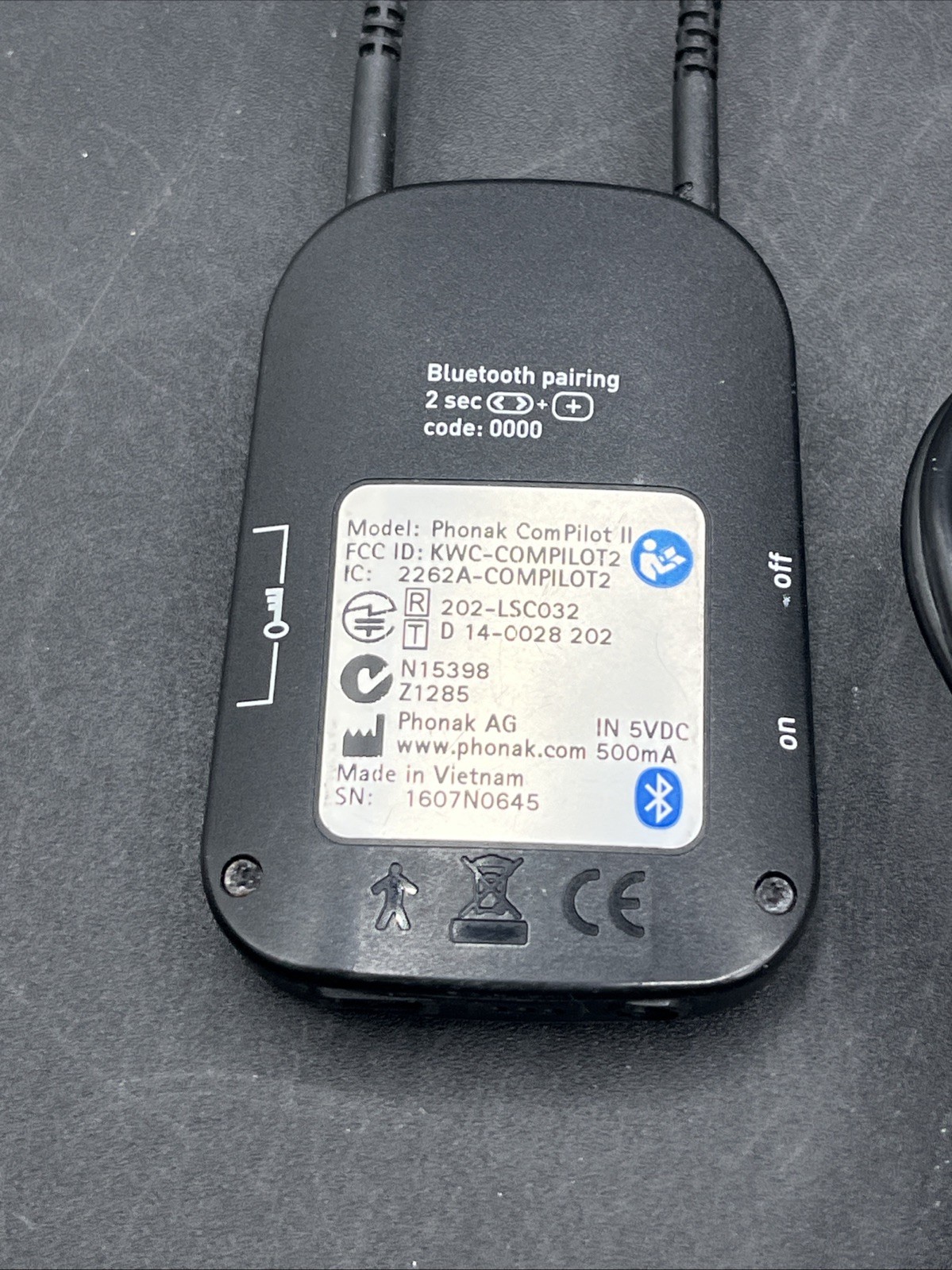 Phonak ComPilot ll and TVLink ll Streamer w/Cables