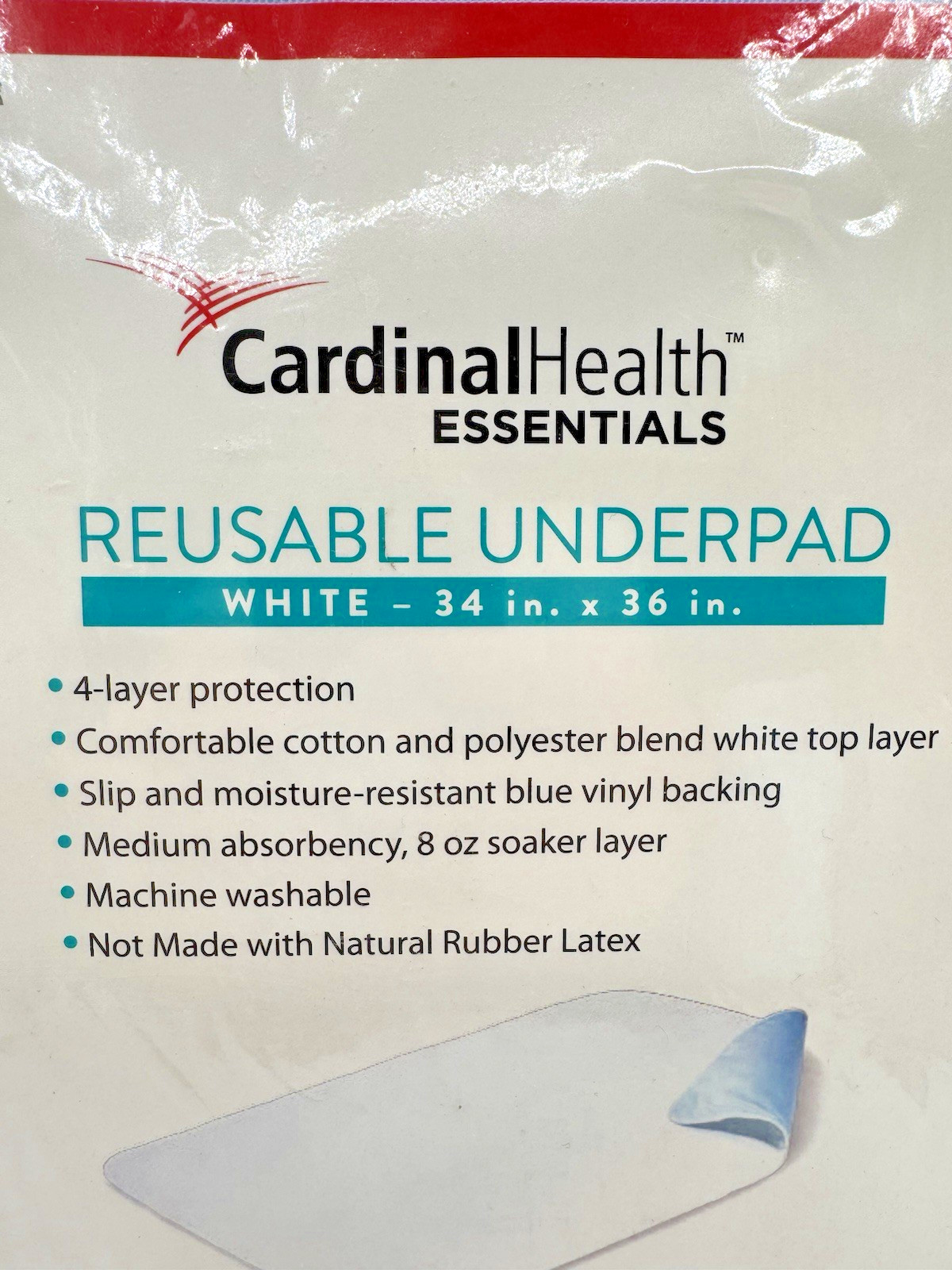 2 Cardinal Health Essentials 34”x36”Reusable Underpad Bed Pads Washable NEW