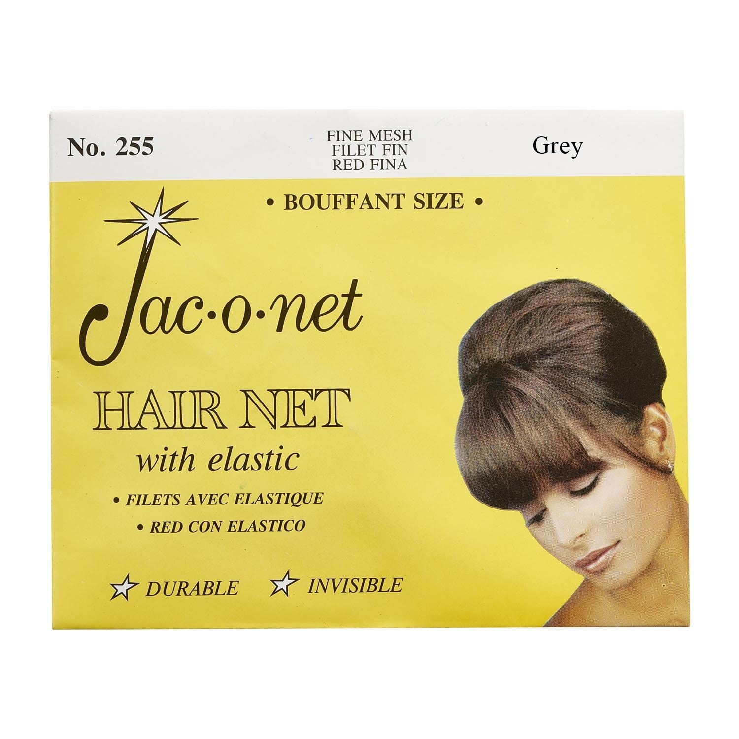 Tiny Mesh Hair Net-Bouffant/Large Size, Grey,1 Net Per Pack [Pack of 12]
