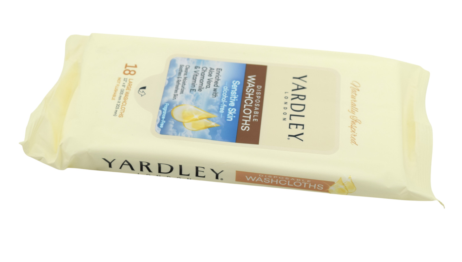 Yardley London Disposable Washcloths 3-Pack (54ct) Body Wipes – Sensitive Skin