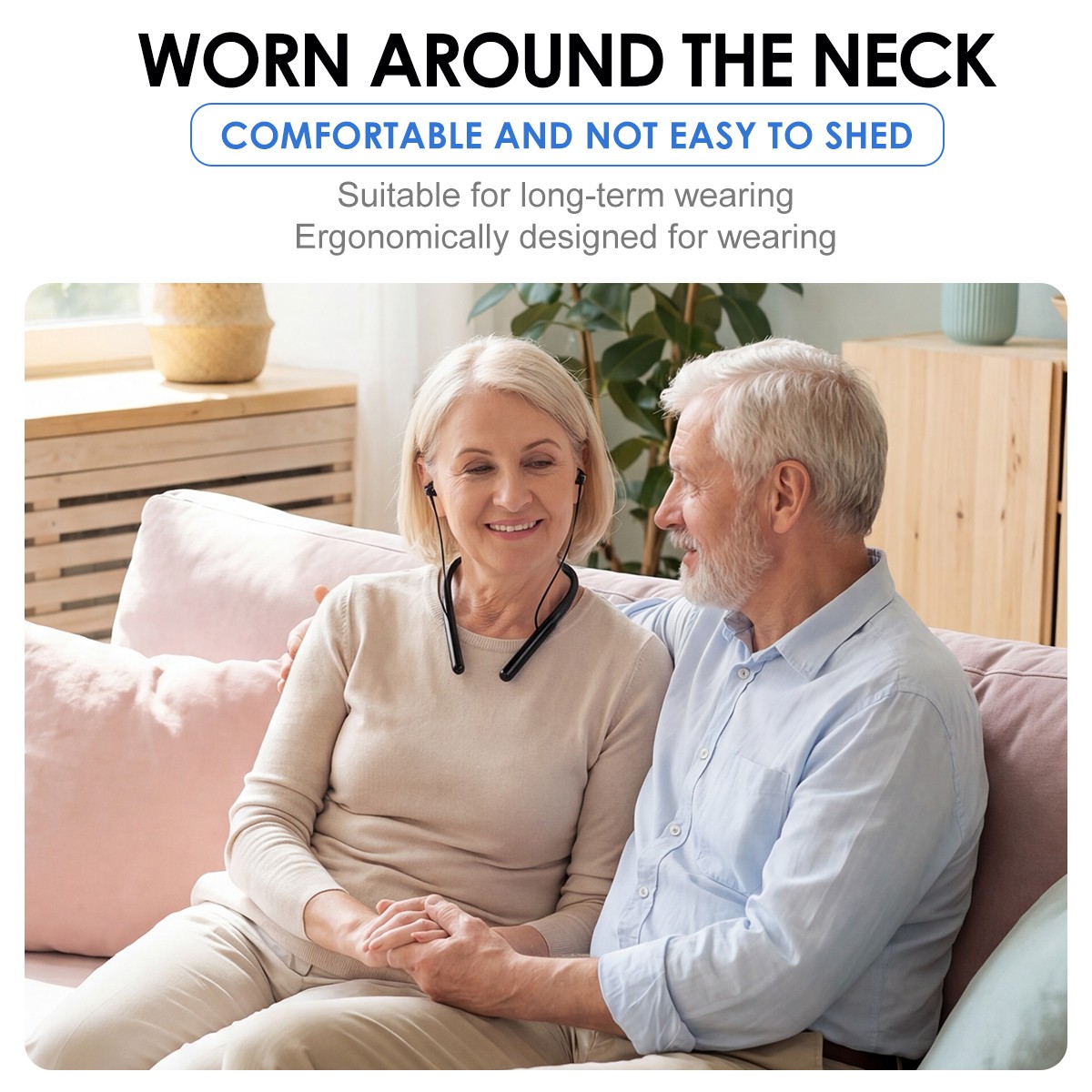 Rechargeable Hearing Aids Bluetooth Neckband Earphones Sound Amplifier Earbubs