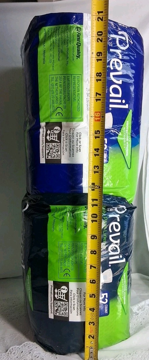Lot Of 2 Prevail Incontinent Pad 12.5″ S Pant Liner Light to Moderate 52 Ct 104