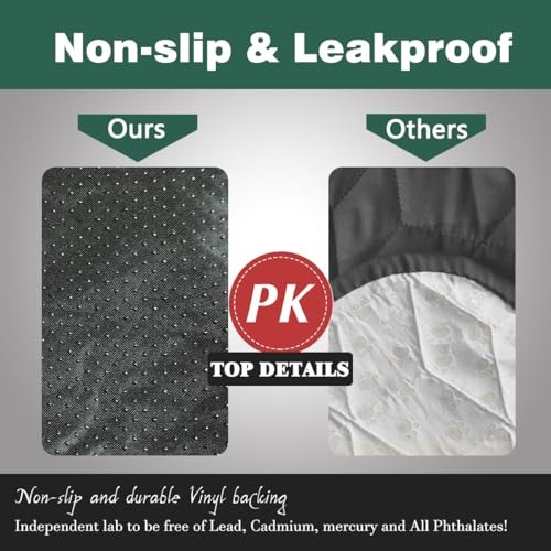 Waterproof Chair Pads for Incontinence 2Pcs Resuable Washable Seat Black