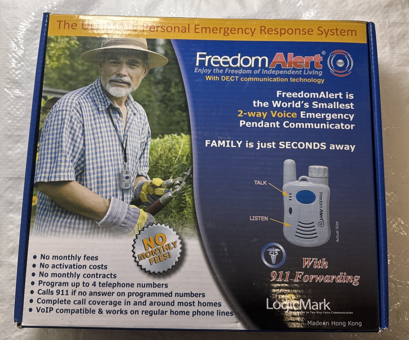 Freedom Alert Logicmark 35511 Medical Emergency Alert Pendant HomeCare Fall Risk