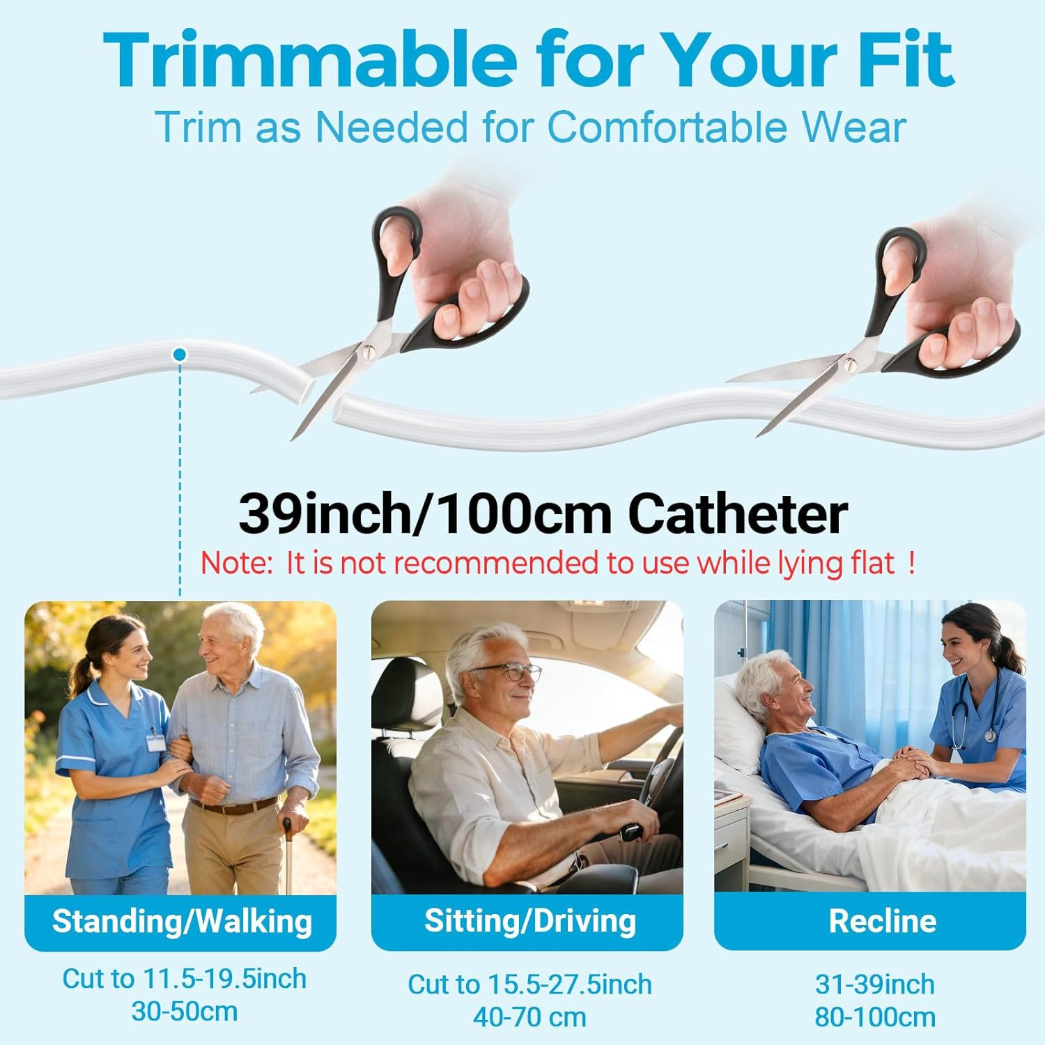 Catheter for Men, Urine Collection Bag for Elderly Men Male Age 80, Reusable Por