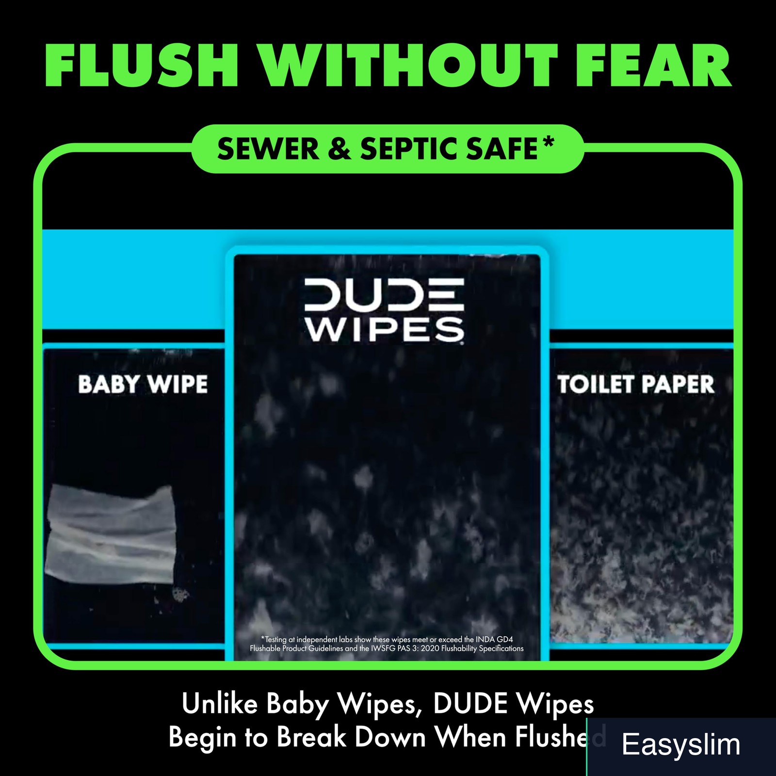 Extra Large Adult Flushable Wet Wipes Menthol Cooling Sensation 48 Count