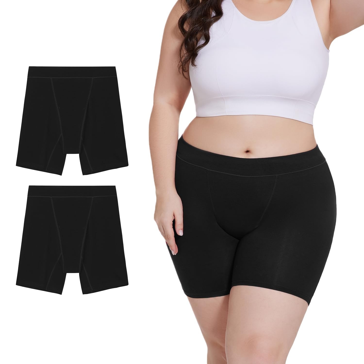ALLBASE Incontinence Underwear Women Washable Period Boxer Briefs Heavy Flow L
