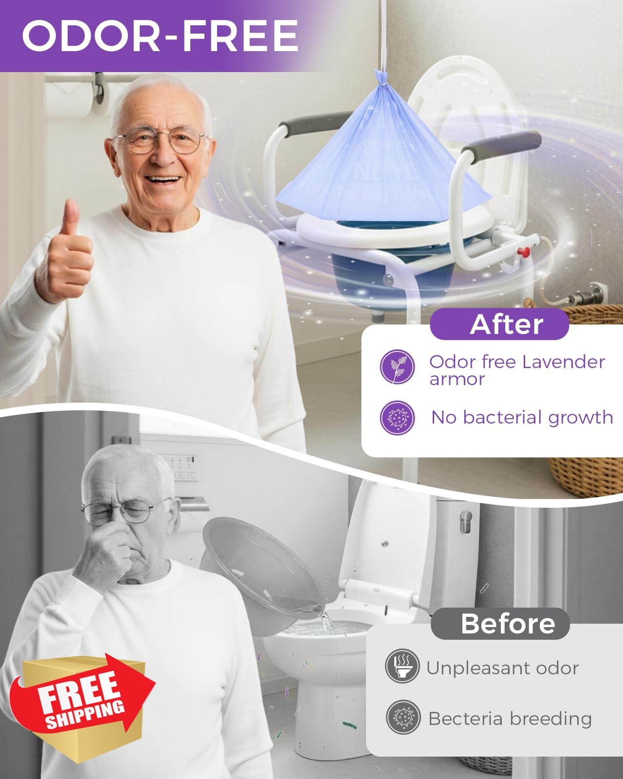 AWoHH Commode Liners 100 Bags Lavender