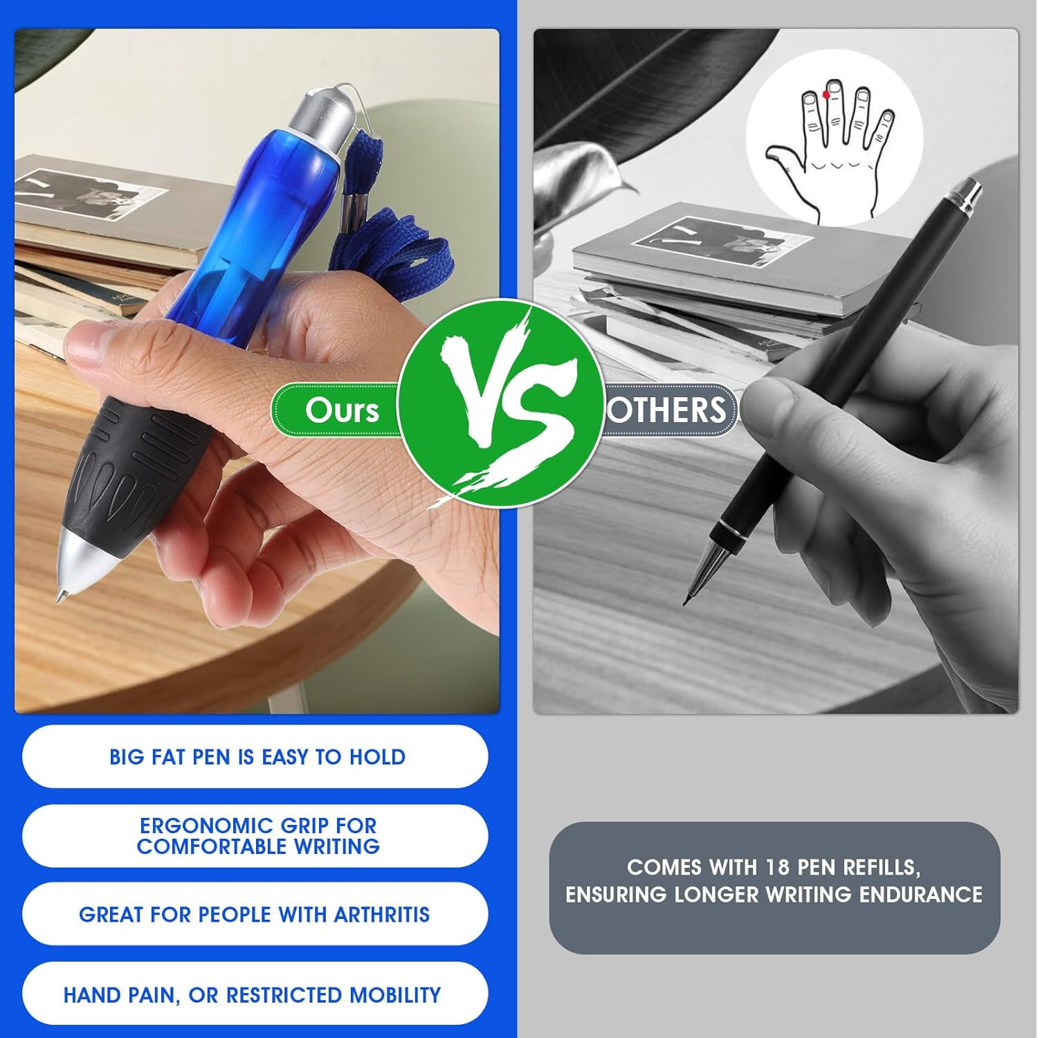 Weighted Pen For Hand Tremors For Arthritic Hands 3 Set Ergonomic Fine Writin…
