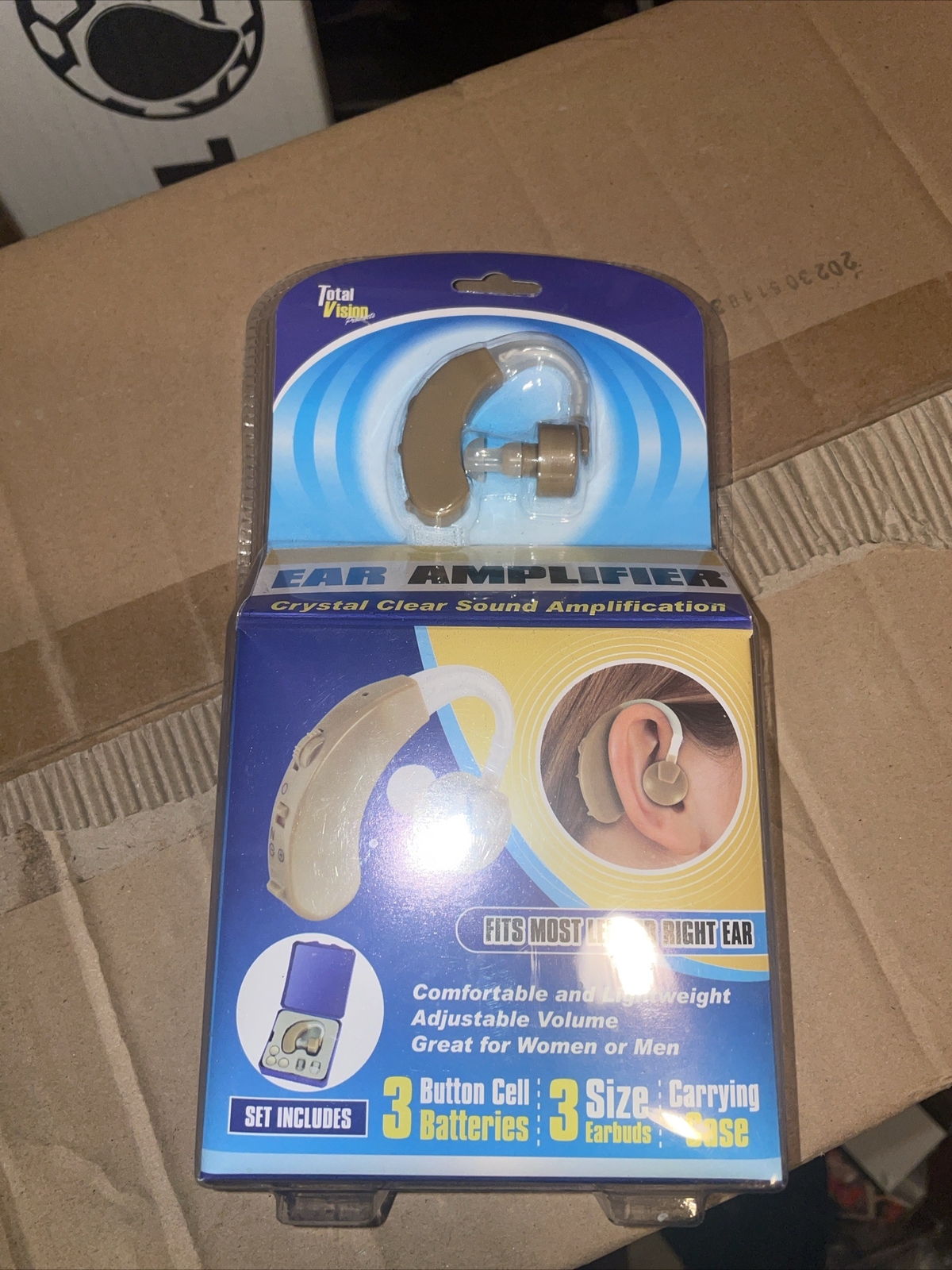 Hearing Aid – Behind the Ear Sound Amplifier by Total Vision – Beige