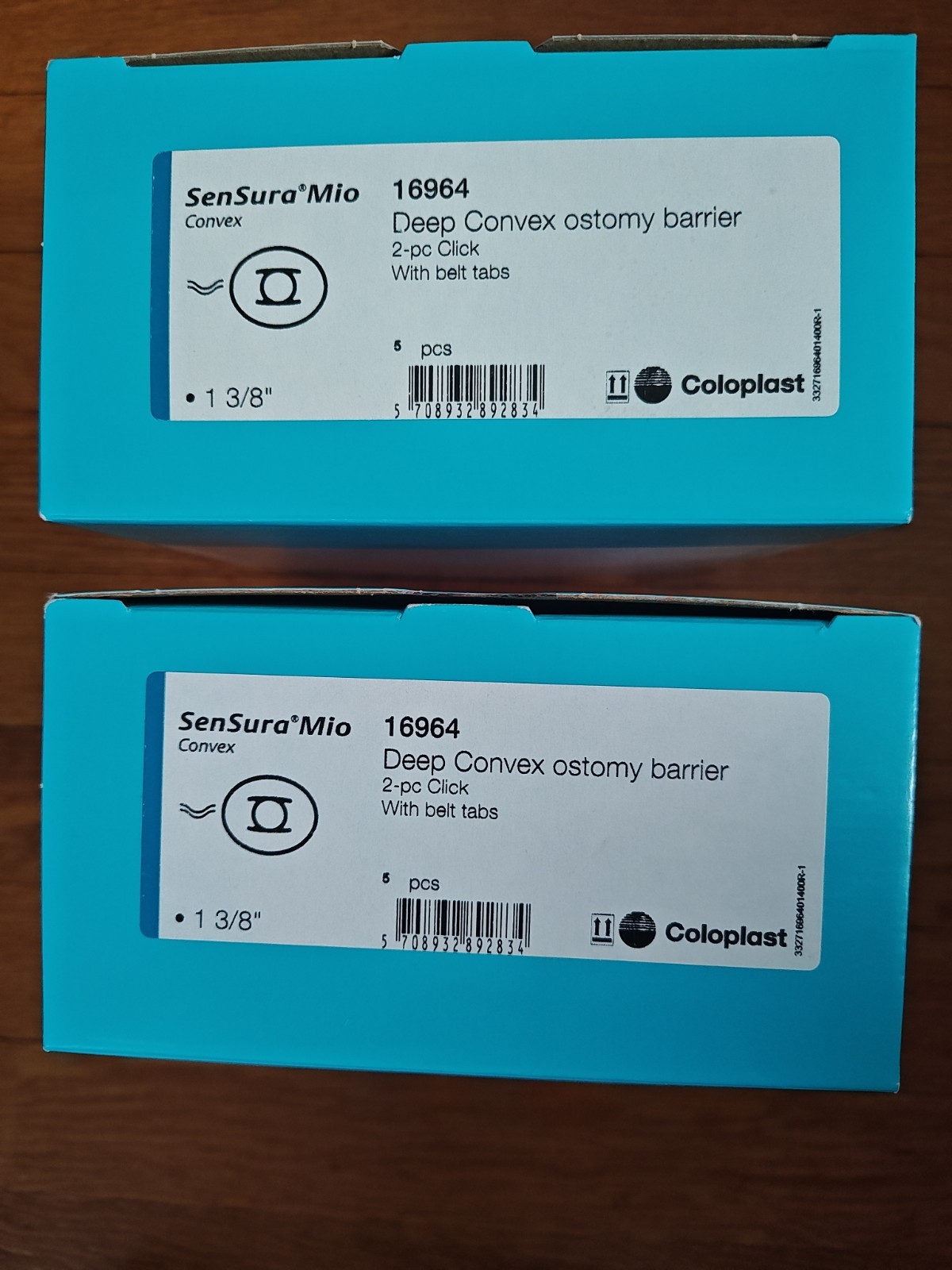 Coloplast SenSura Mio 16964 Deep Convex Ostomy Barrier w/Belt tabs, 1-3/8″ Lot 2