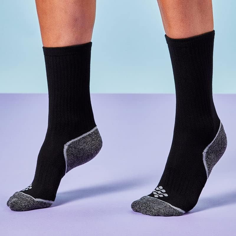 True Energy Men’s Crew Socks, Athletic Basketball Socks with 3X-Small, Black