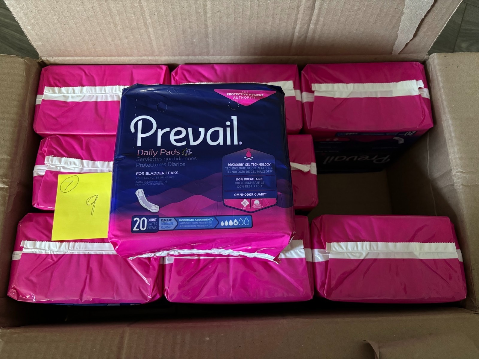 Case of 144 pads Prevail Daily Incontinent Pad Long Moderate Absorb (9 Pk Of 16)