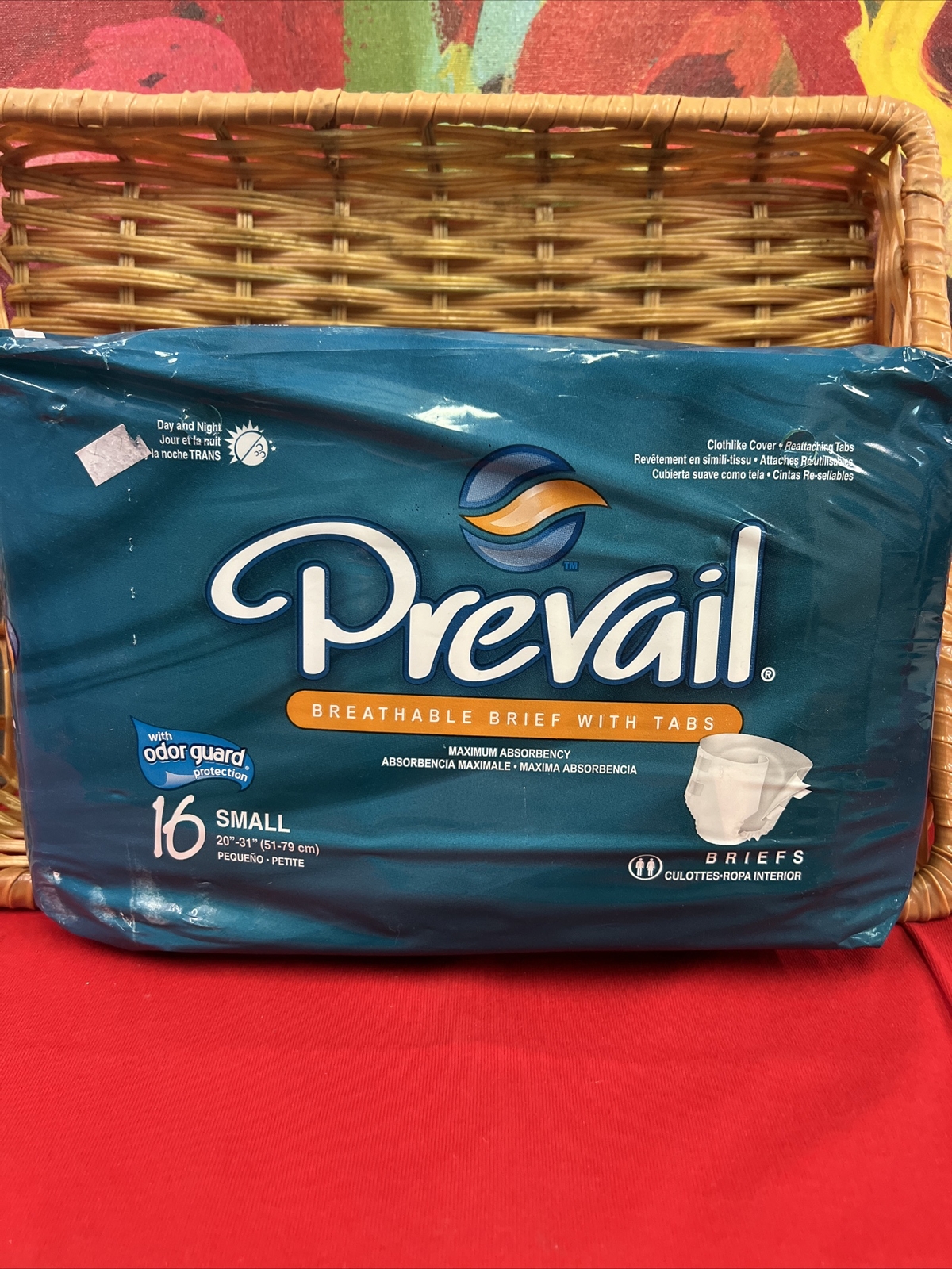 Prevail Adult Briefs W/Odorguard Small 20-31 inches 16 count New In Package