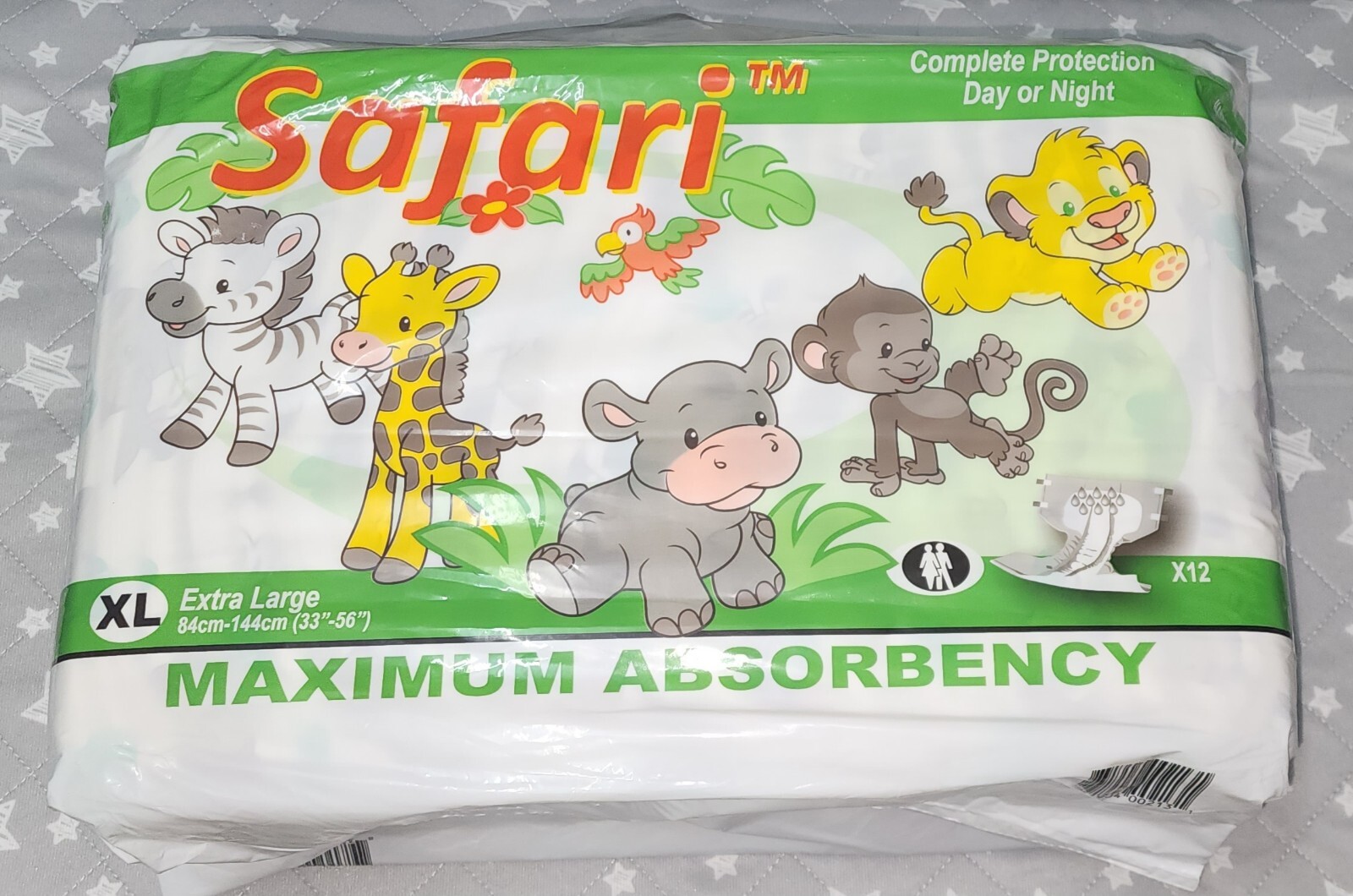 2 Pack Rearz Safari Adult Diapers Plastic Backed XL Old Size 33″ To 56″ Vintage