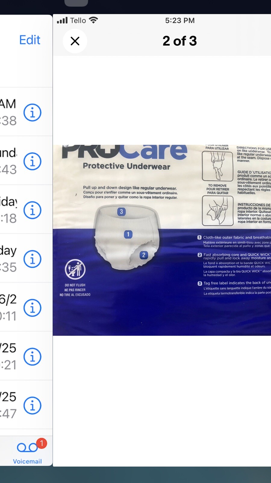 PRO Care Protective Underwear Large (44-58) Waist (112cm-147cm) 18 PC White