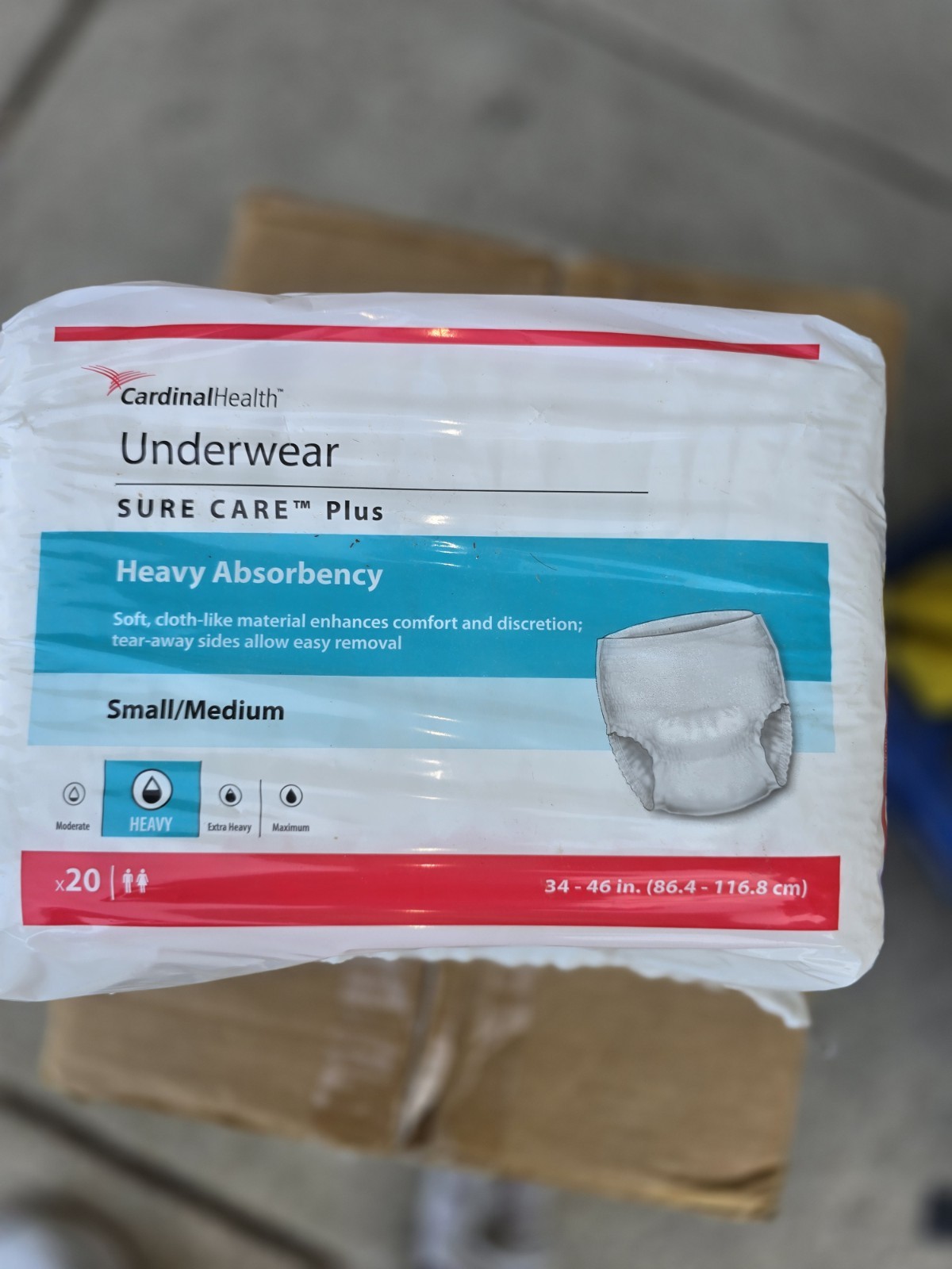 4 Packs Cardinal Health Sure Care Plus Size S/M CASE (4 packs or 20ct)