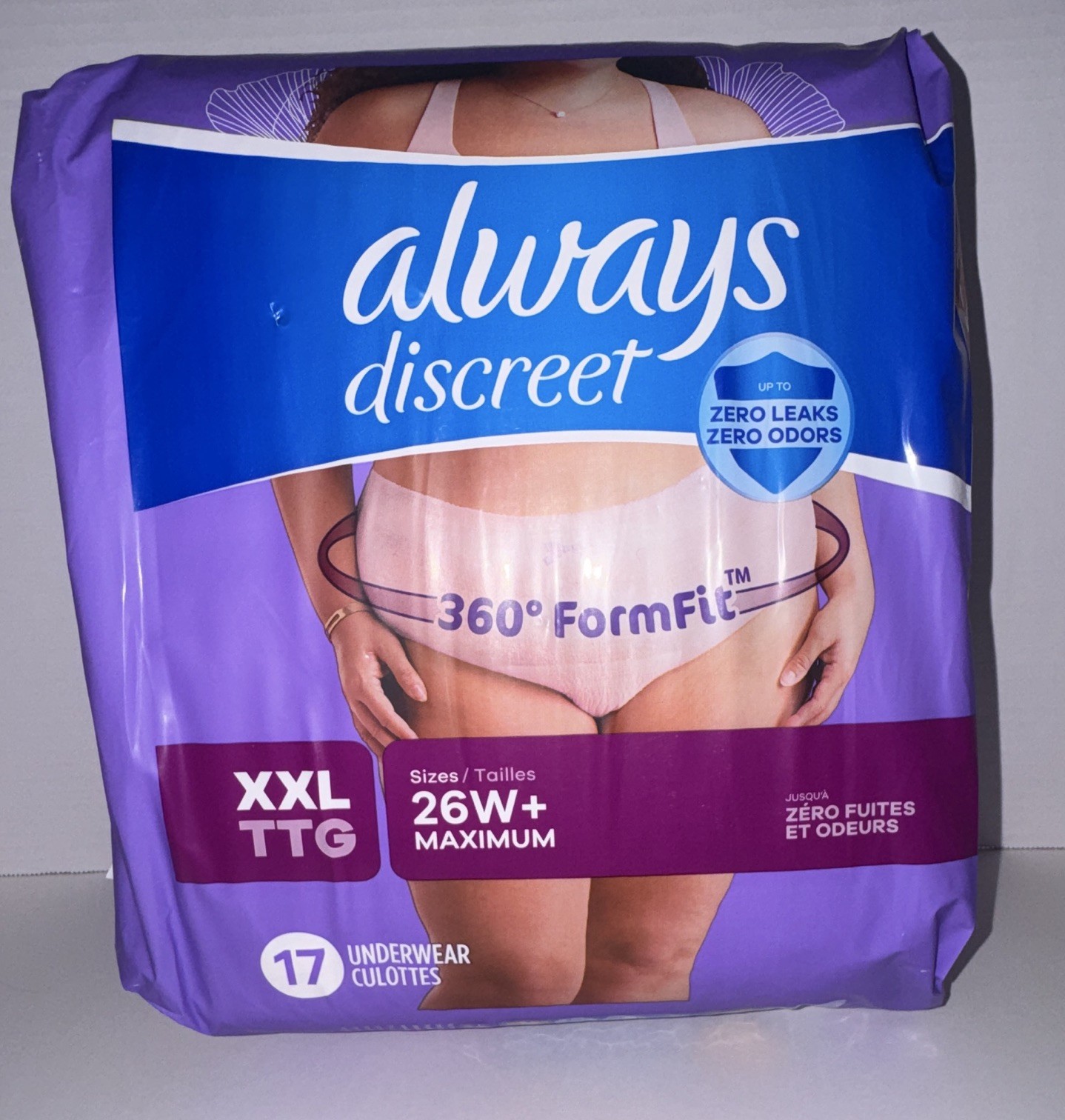 Always Discreet XXL 360° FormFit Maximum Incontinence Pants, Odor Control 17Ct