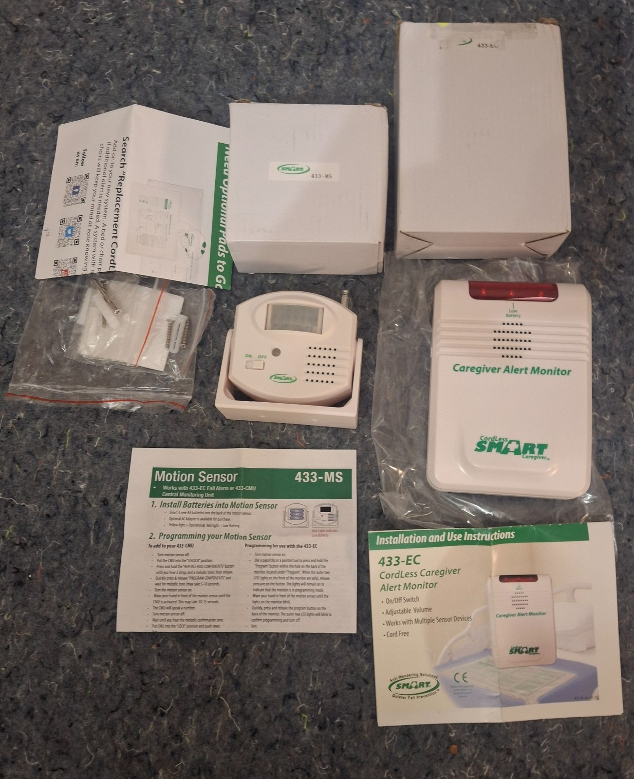 Smart Caregiver Cordless Alert Monitor & Motion Sensor System 433-MS 433-EC