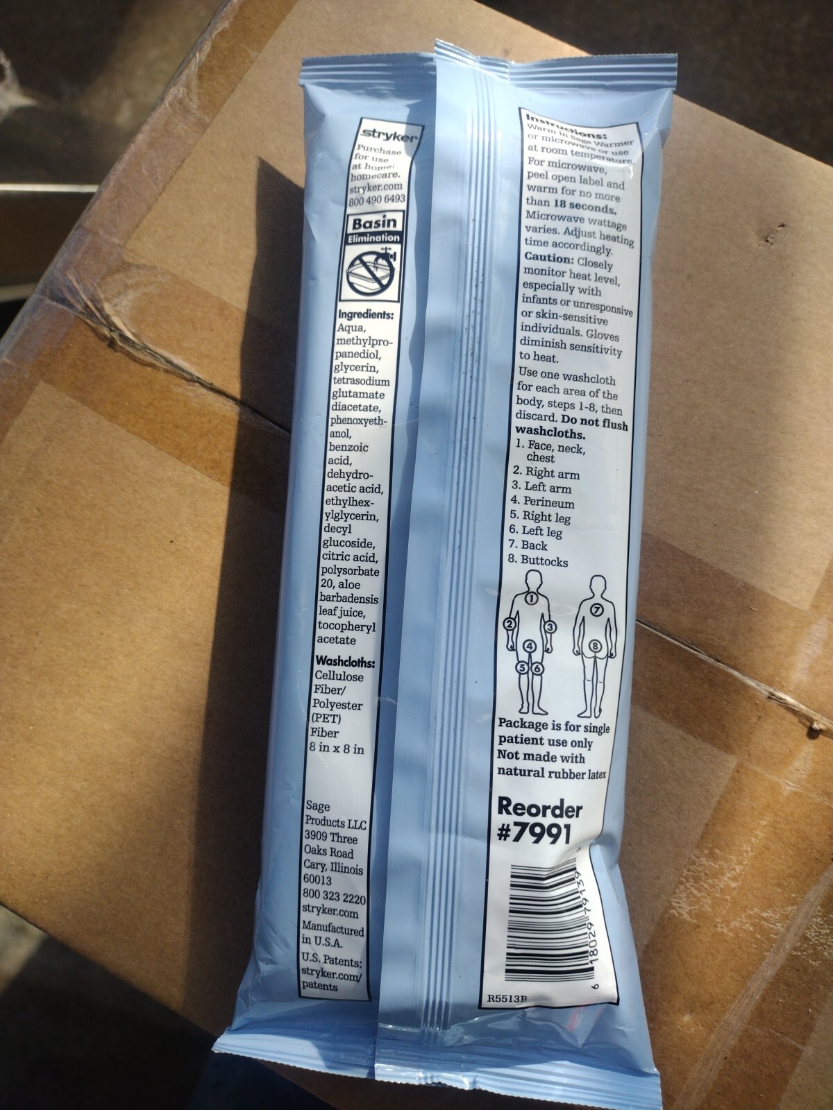 Stryker 40 Pack Sage Bath Body Washcloth Hygienic New Disposable Scent Free