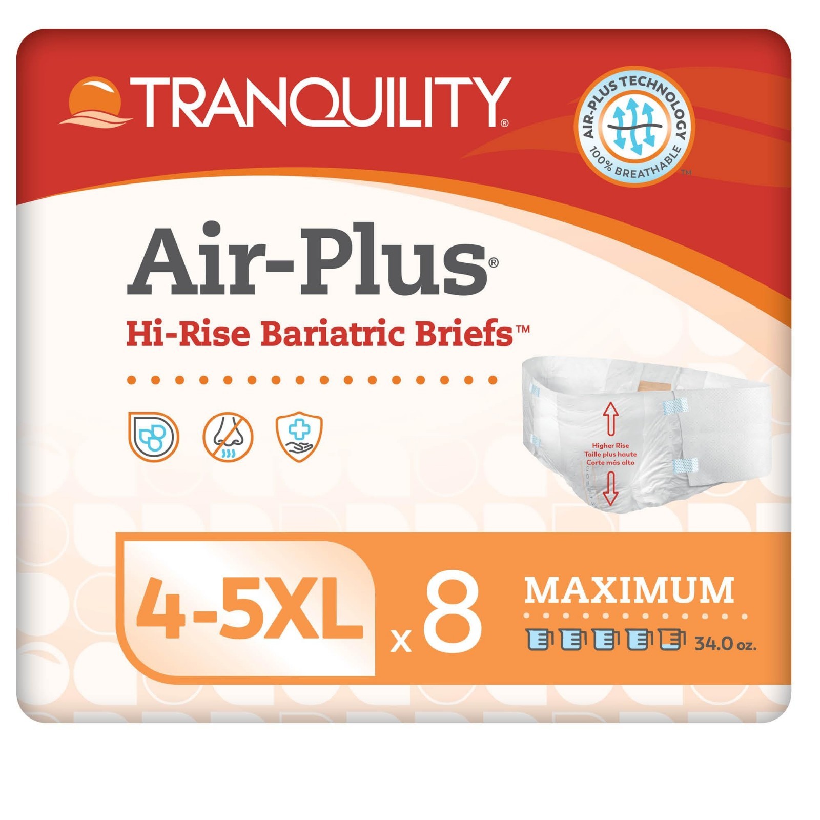 Bariatric Disposable Briefs 4X-Large, Breathable Fabric, Latex-Free, 34oz Capaci