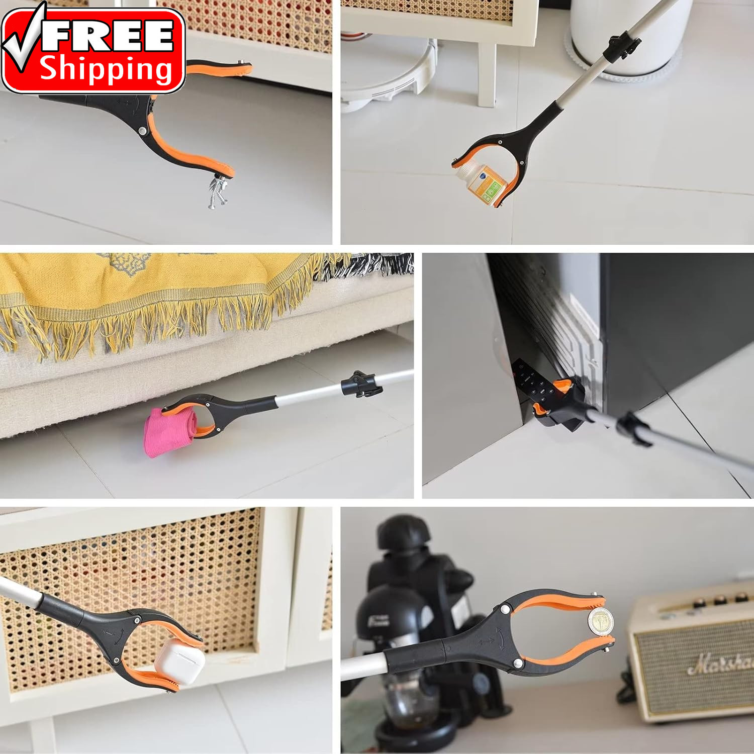 43″ Extra Long Grabber Tool, Foldable Grabbers for Elderly Grab It Reaching Tool