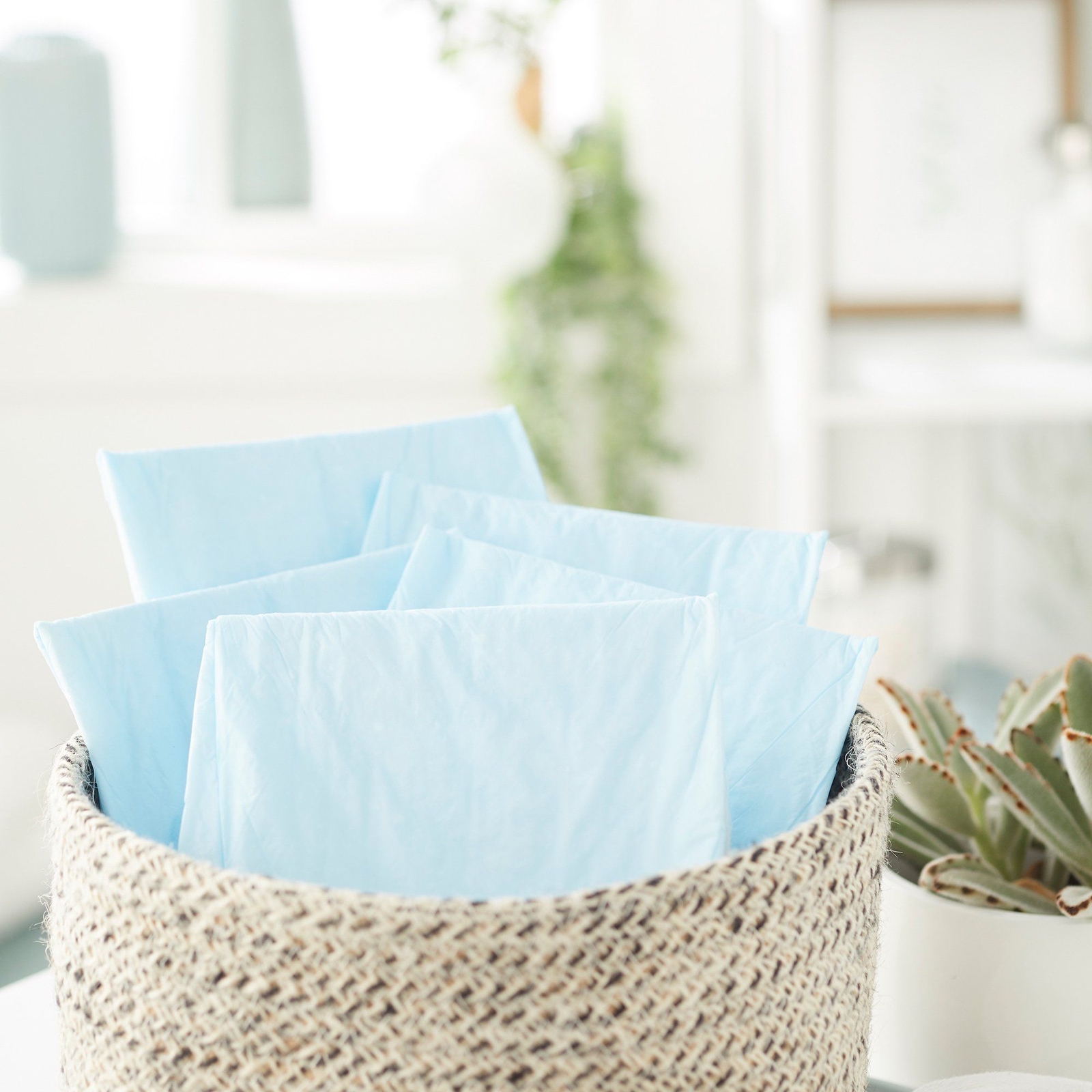 TENA Regular Underpads, Light Absorbency, Blue, Disposable, Latex-Free (CS/12)