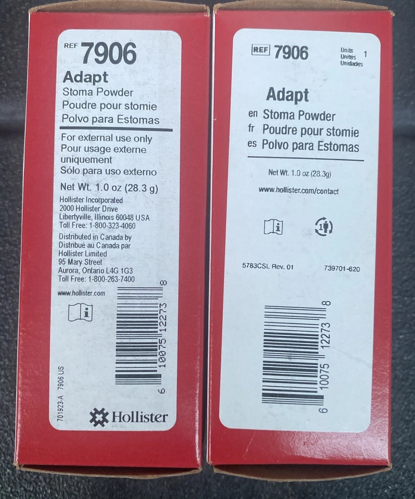 2 Hollister 7906 Adapt Stoma Powder 1oz Bottle Made in USA Exp Read