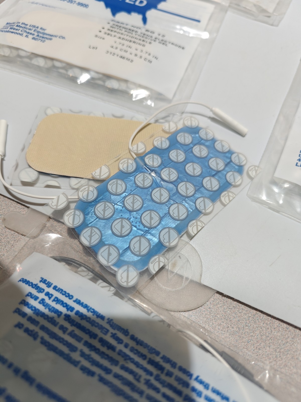 United Pre-Wired TENS Electrode 1.75” X 3.75” Pads (16 Total) Repositionable USA