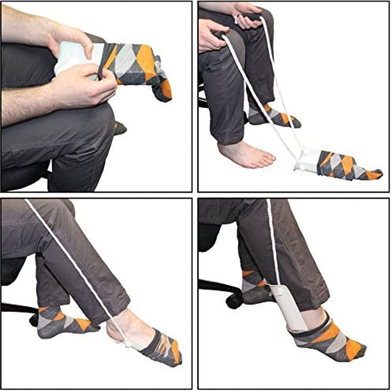 Deluxe Sock Aid – Sock Helper with Foam Handles – Dressing Aid for Seniors, Disa