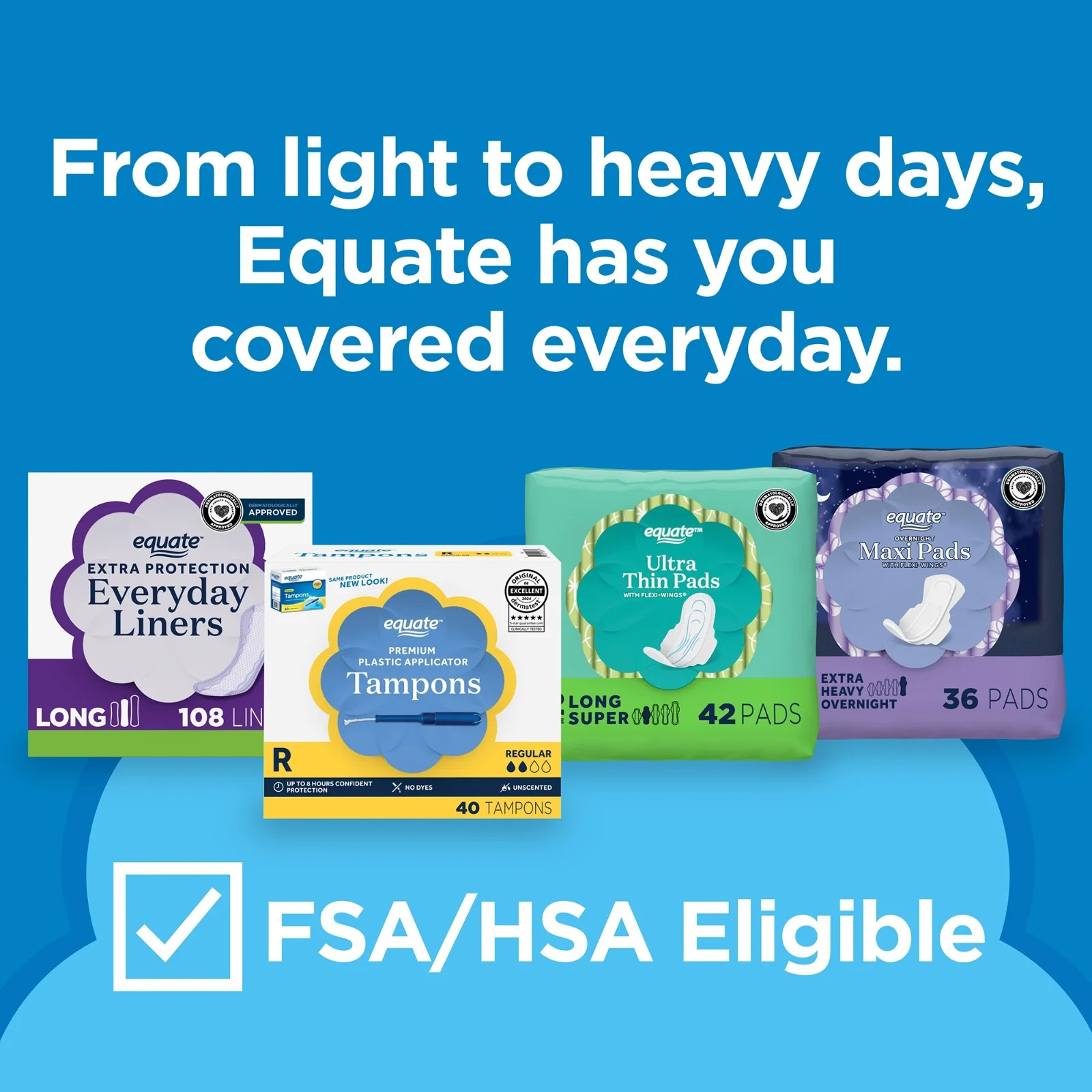 Equate Ultra Thin Pads with Wings, Size 2, Long Super Absorbency, Compare to Alw