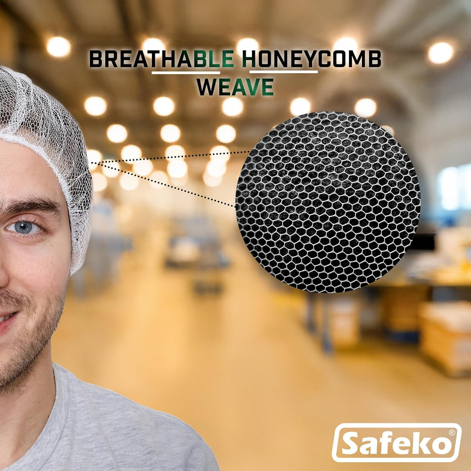 Disposable Honeycomb Nylon Hair Nets | Breathable | 100 Count [WHITE | 21”]