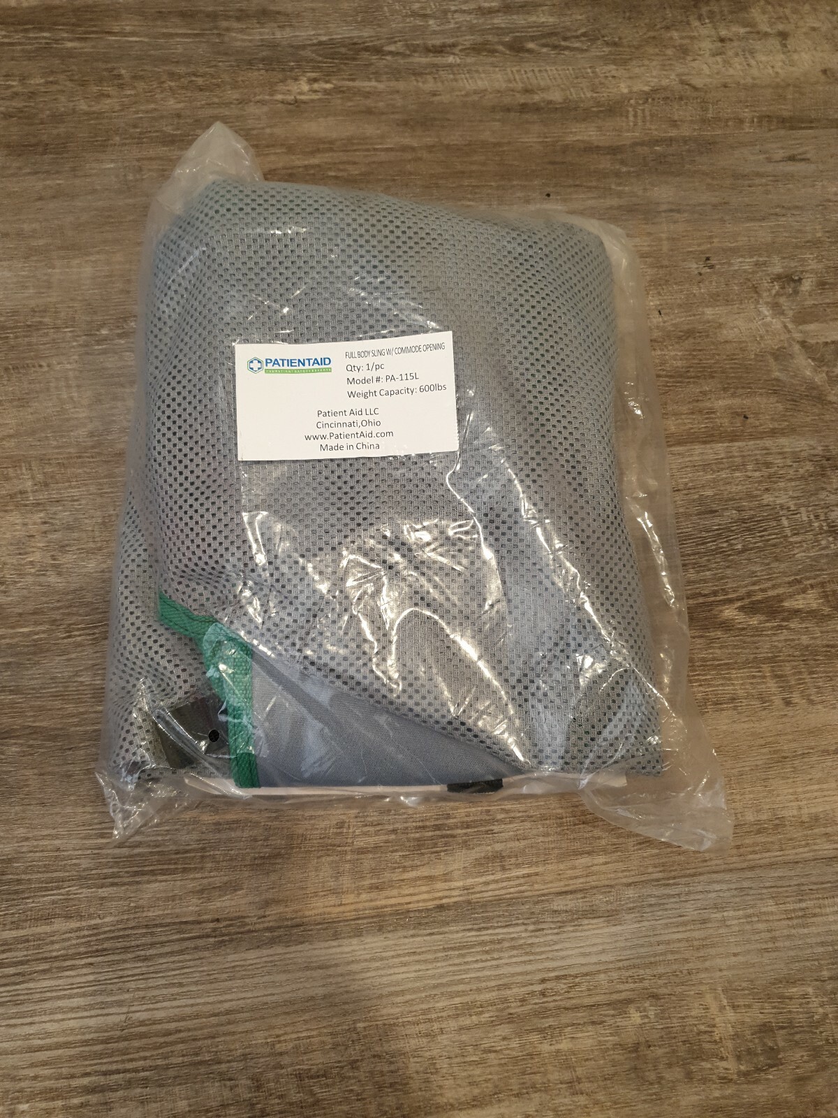 Patient-Aid PA-115L Full Body Sling W/ Commode Opening Large 600lbs Weight Cap