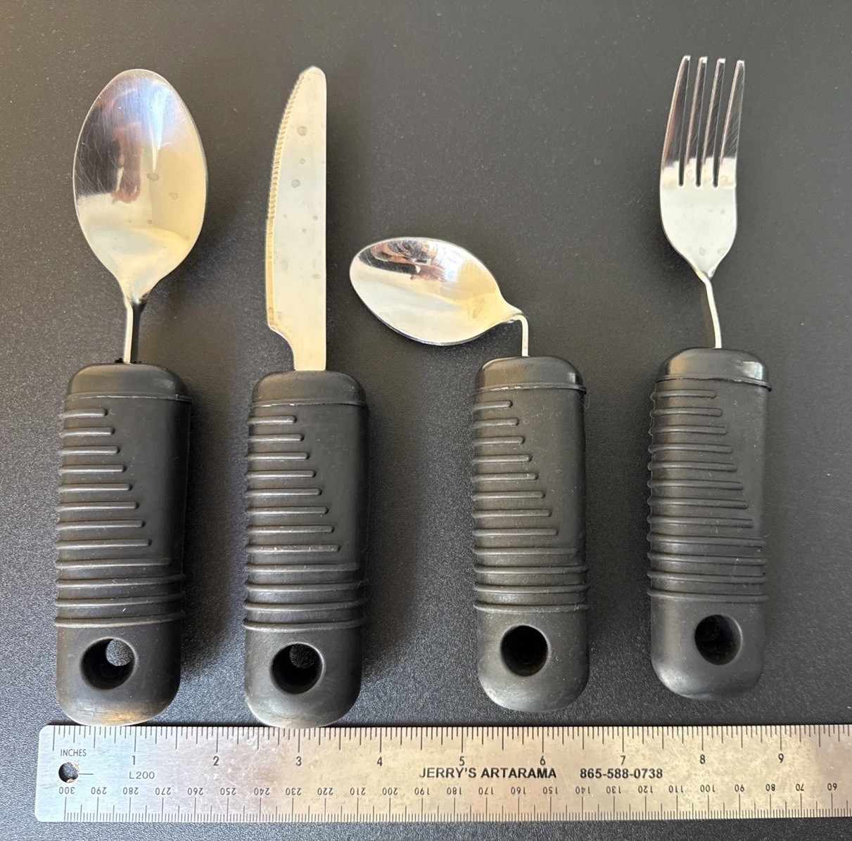Sure Grips Bendable Adaptive Eating Utensils Set of 4- 2 Spoons, Fork, Knife