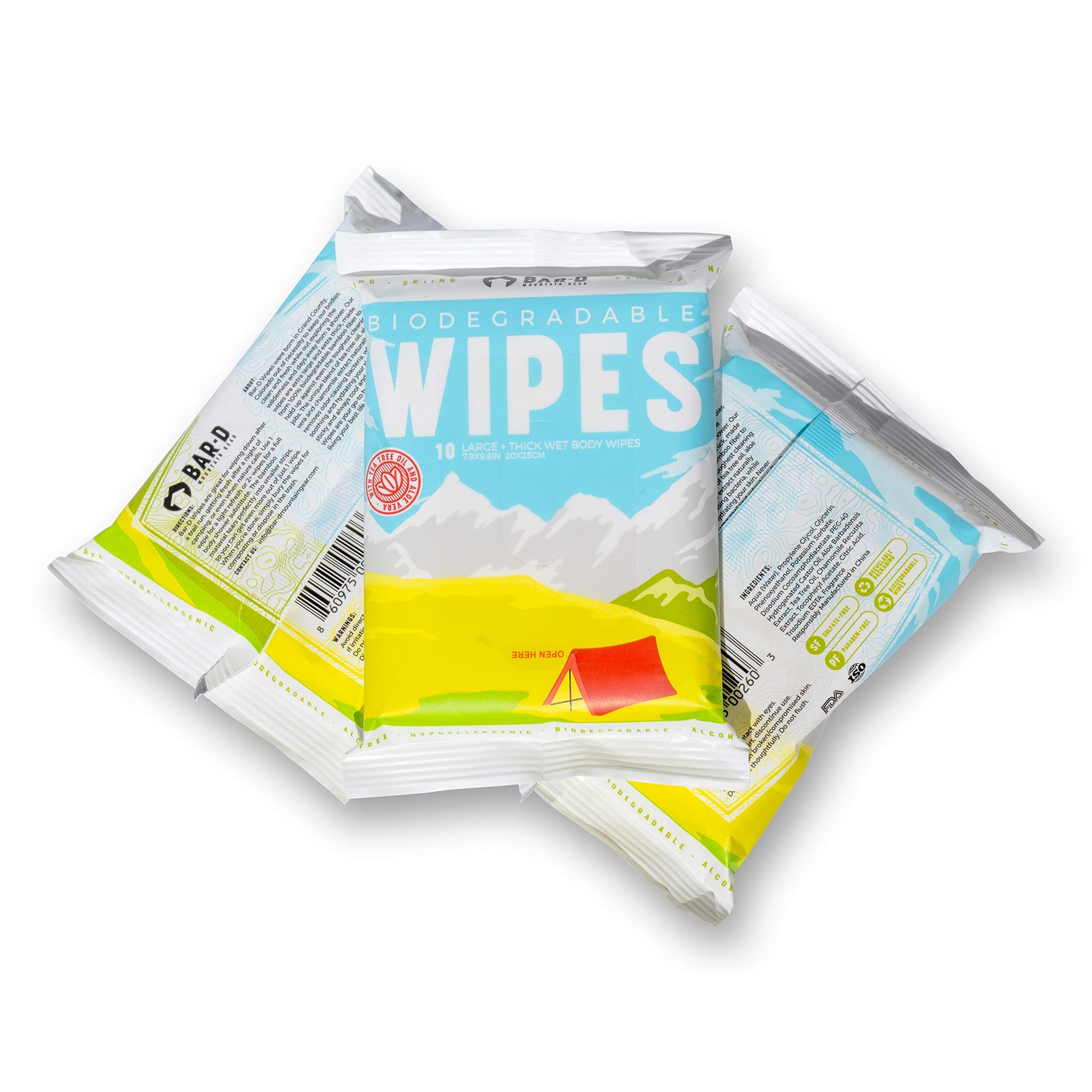 Bar-D Mountain Gear Bar-D Biodegradable Body Wipes Tea Tree Oil – Wipes
