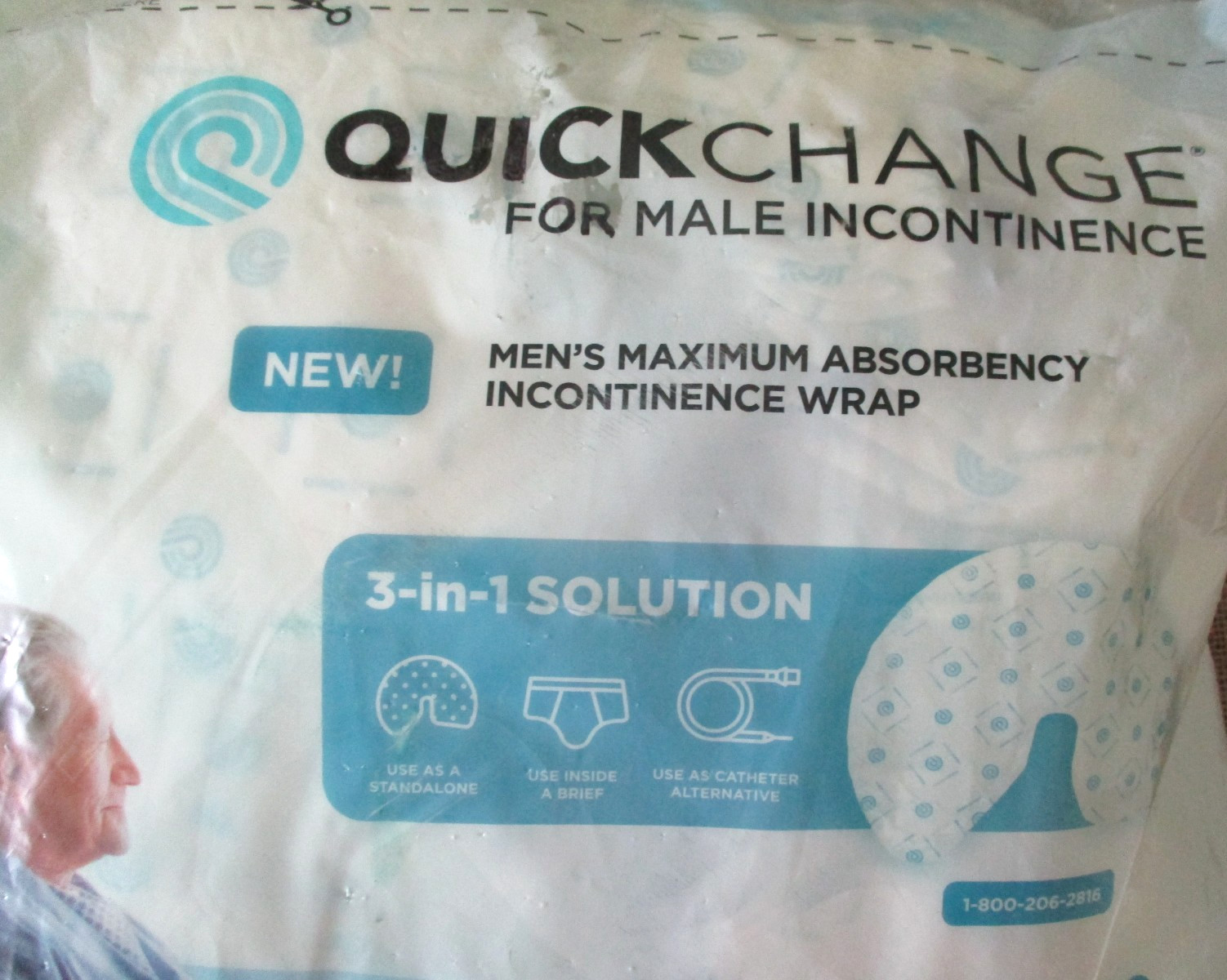 QuickChange Male Incontinence Wrap Maximum Absorbency One Size 35 CT