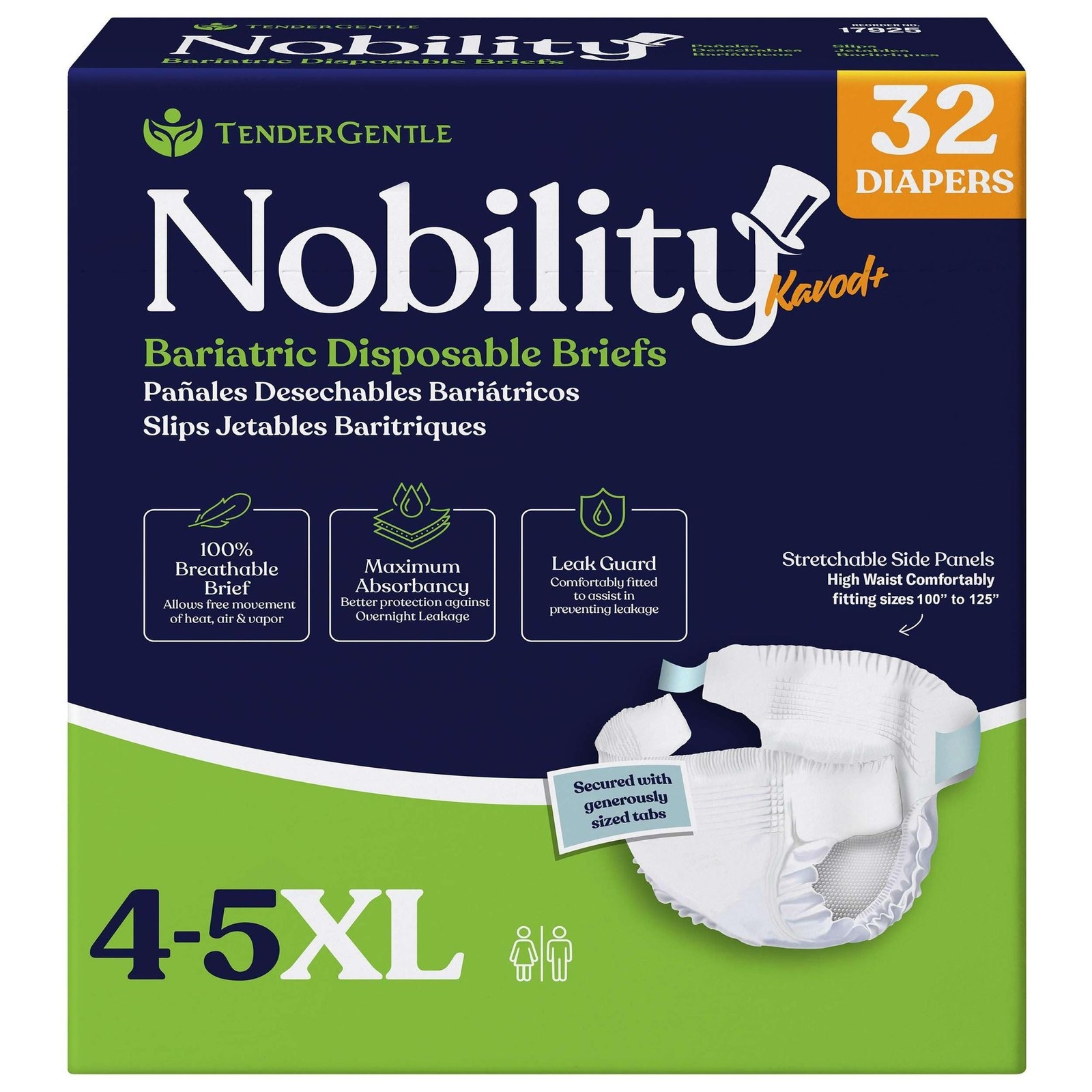 4-5xl Adult Diapers for Women and Men – Case of 24 Bariatric Disposable Briefs