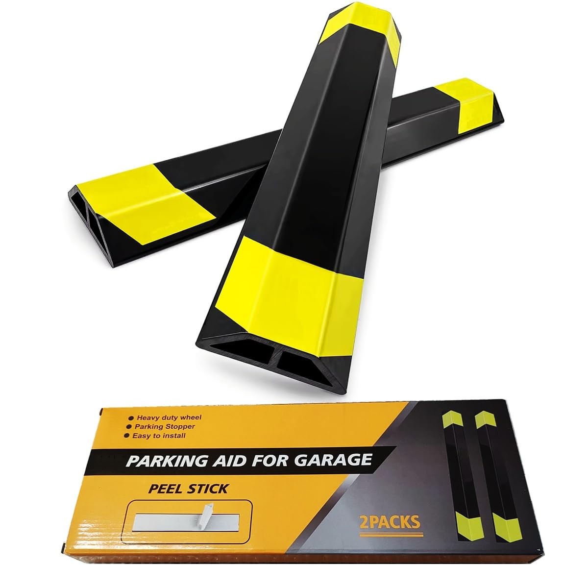 Heavy Duty Parking Aid for Garage, 16″ Car Parking Stopper for Garage 2 Pack,…