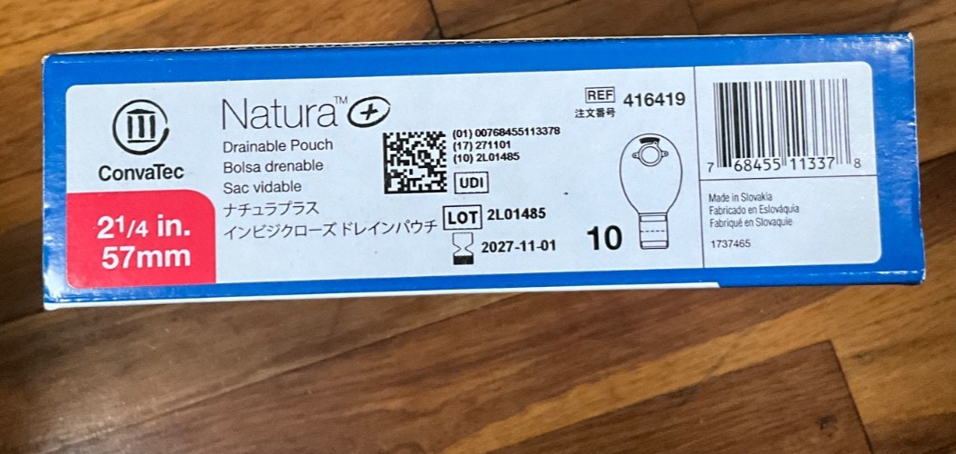 10 ConvaTec 416419 Natura™ Drainable Pouch 2¼” Flange Expires 2027