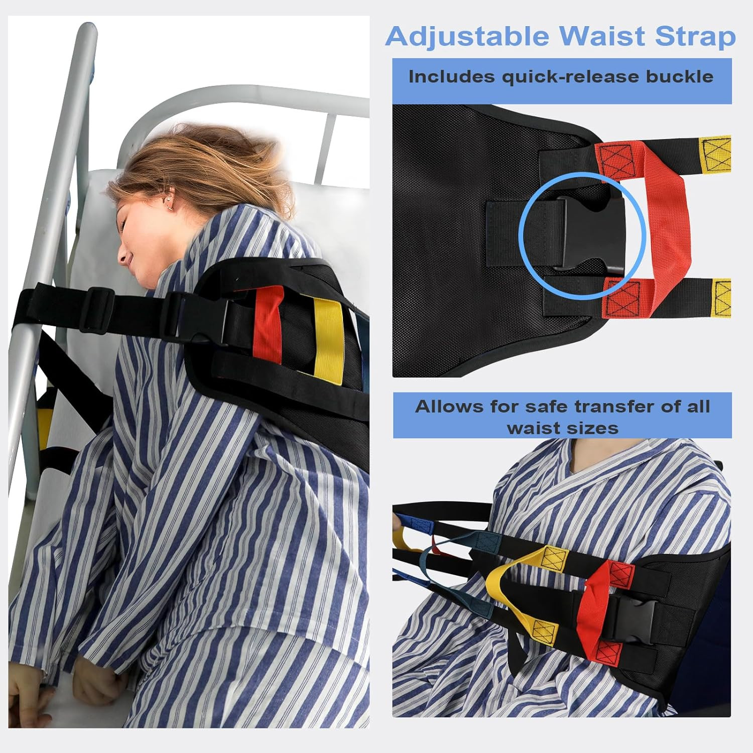 Heavy Duty Transfer Sling and Belt for Seniors and Disabled Mobility Aid