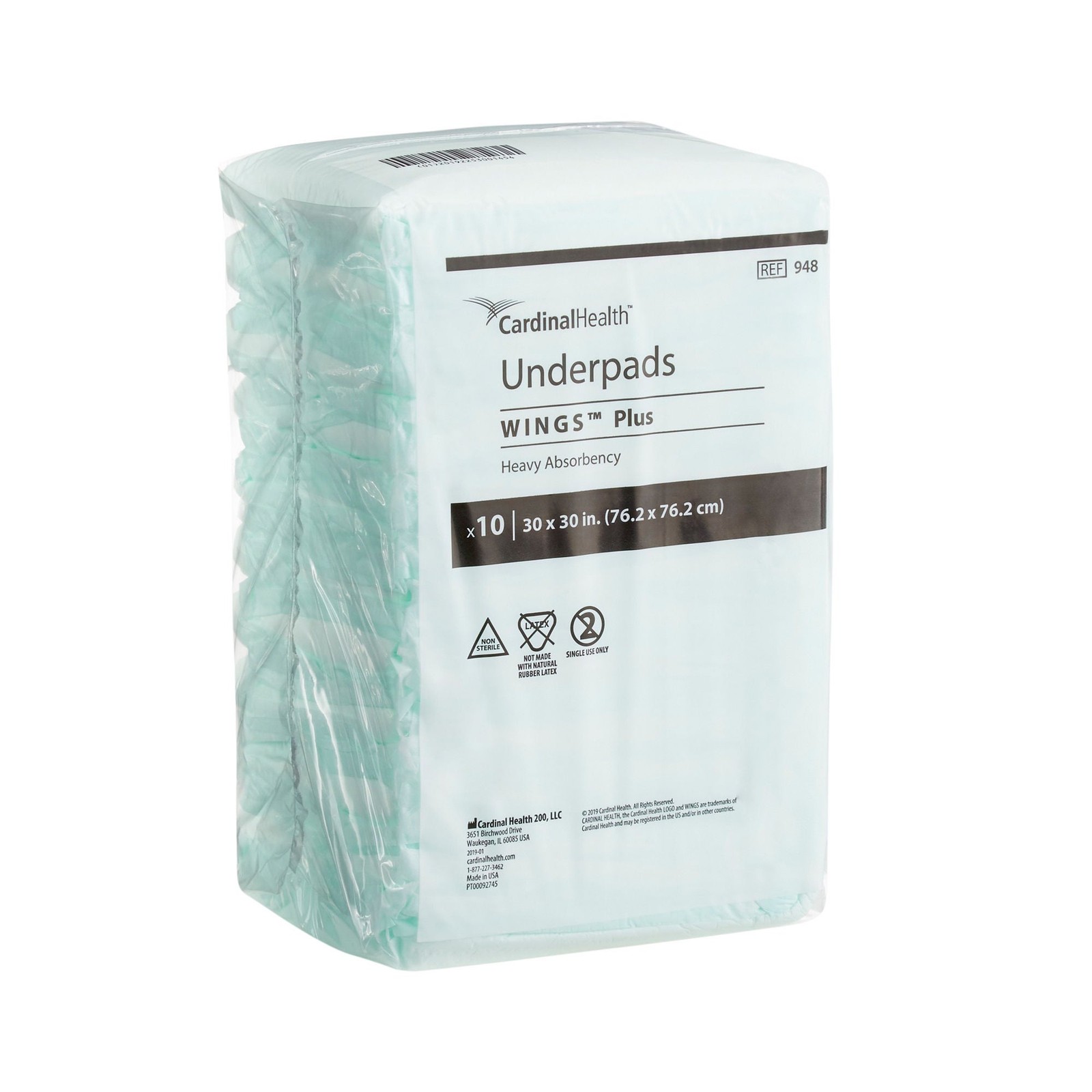 Wings Plus Underpad Heavy Absorbency 30X30″ 10 ct
