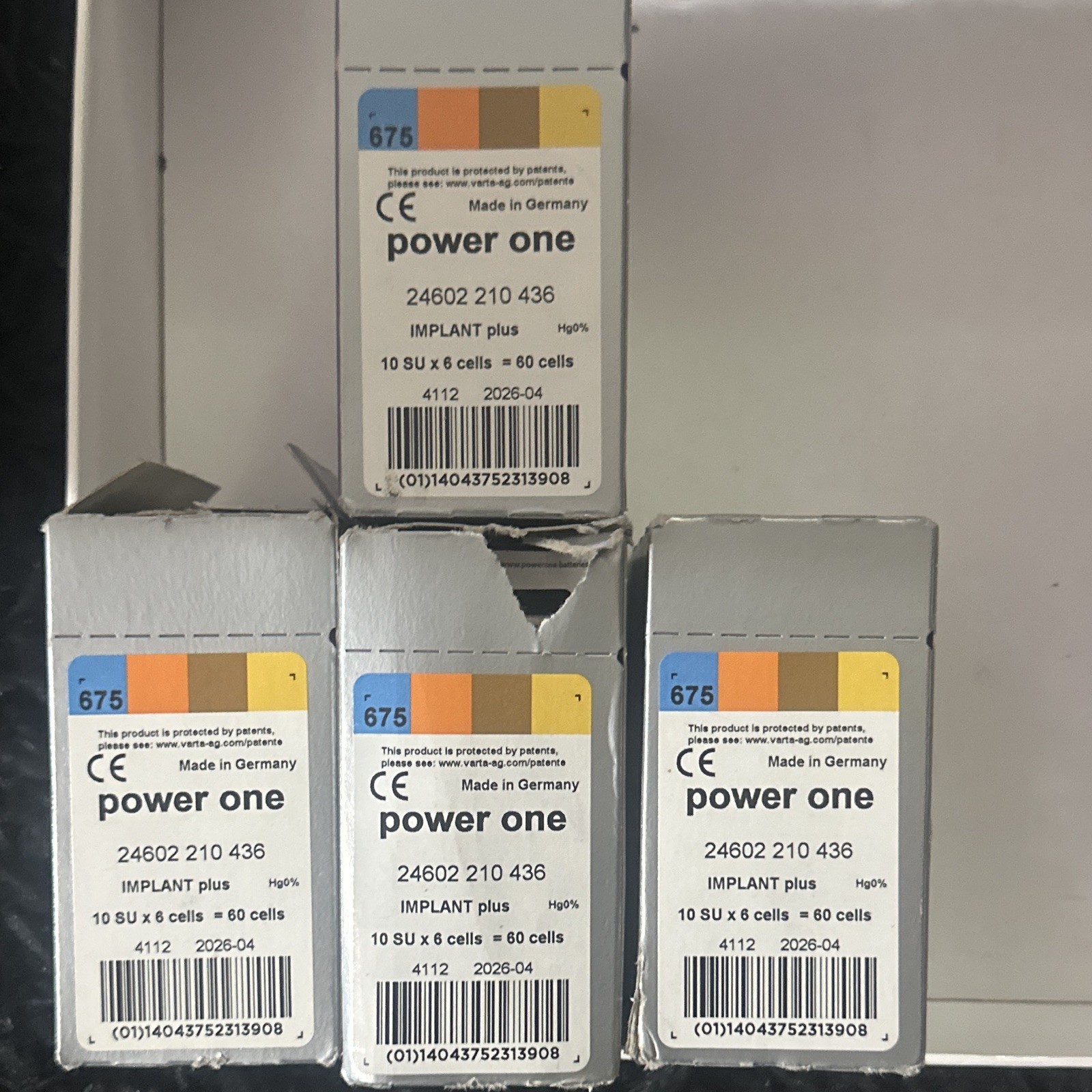 60 ct – Power One Implant Plus Size 675 (Blue) Zinc-Air Hearing Aid Batteries