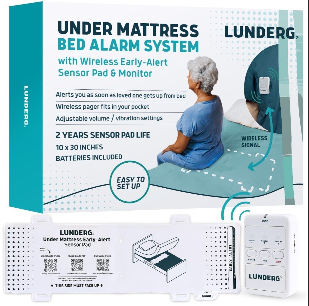 Lunderg Under Mattress Bed Alarm for Elderly Adults Bed Alarms & Fall Prevention