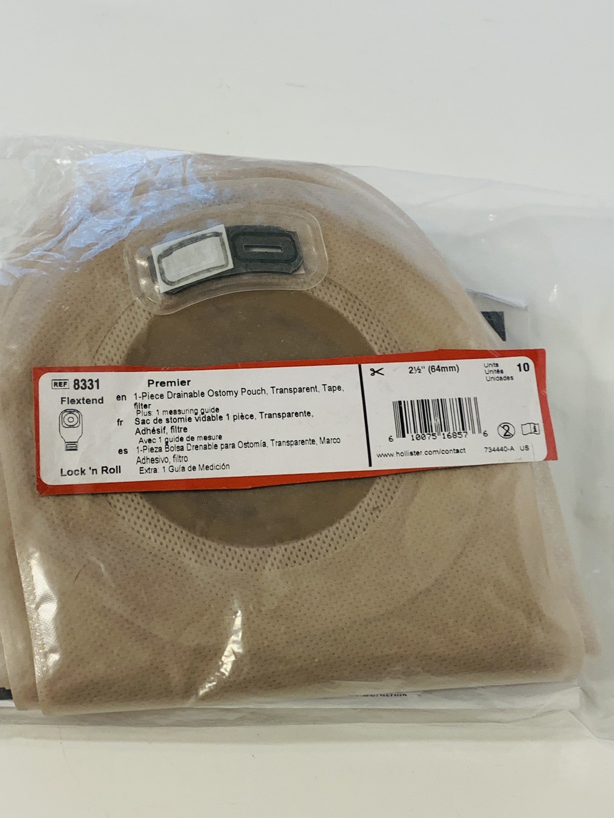10 Hollister 8331 Flextend Premier Drainable 1-Piece Ostomy Pouch 2-1/2″, No Box