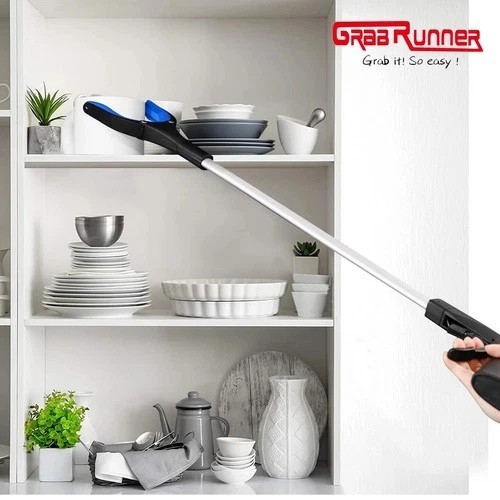 2- Pack 32 inch GrabRunner Folding Reacher Grabber Tool with Magnetic Blue