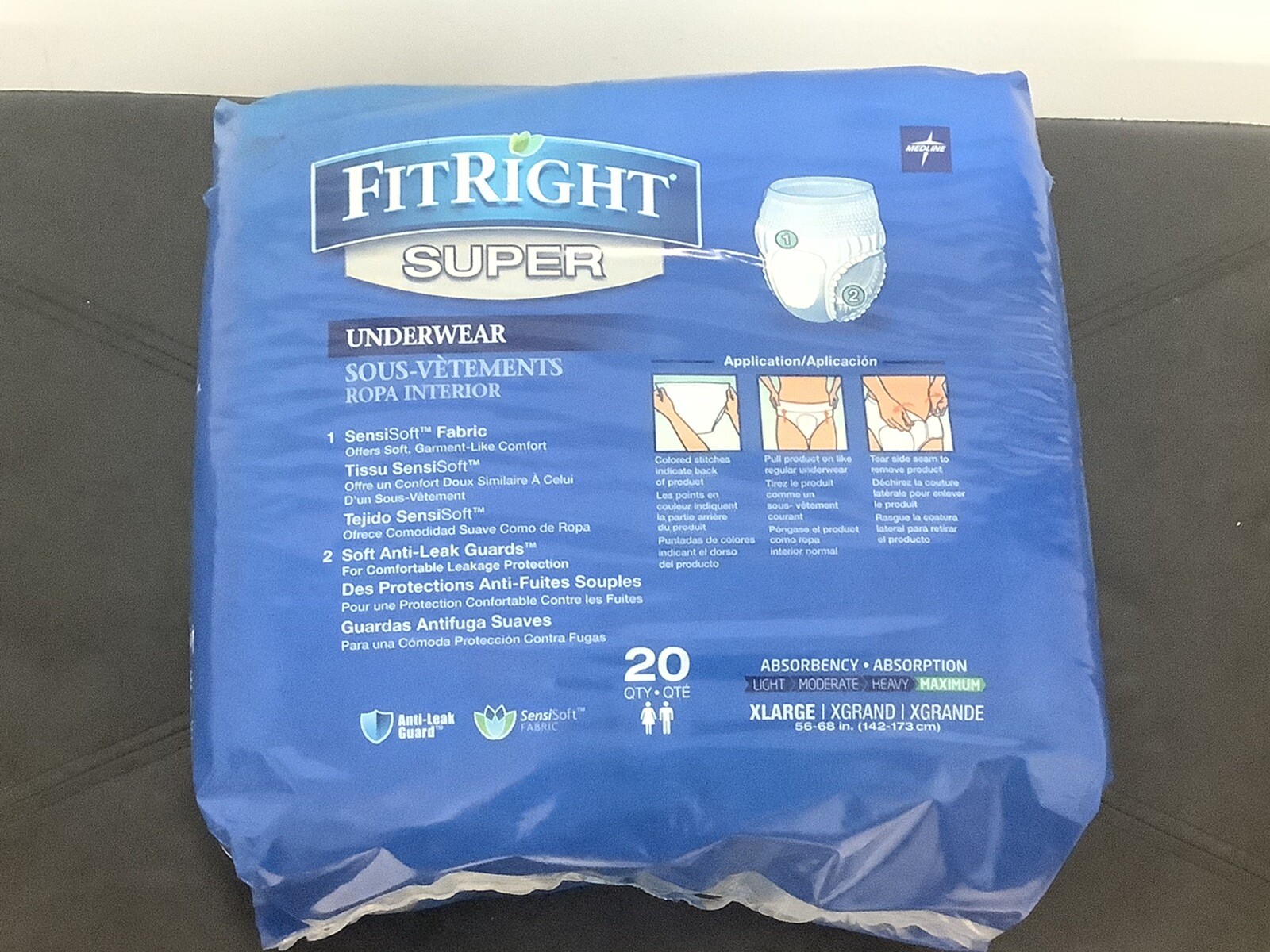 NEW 20 ct FitRight Super Adult Diapers Incontinence Underwear Maximum Absorbency